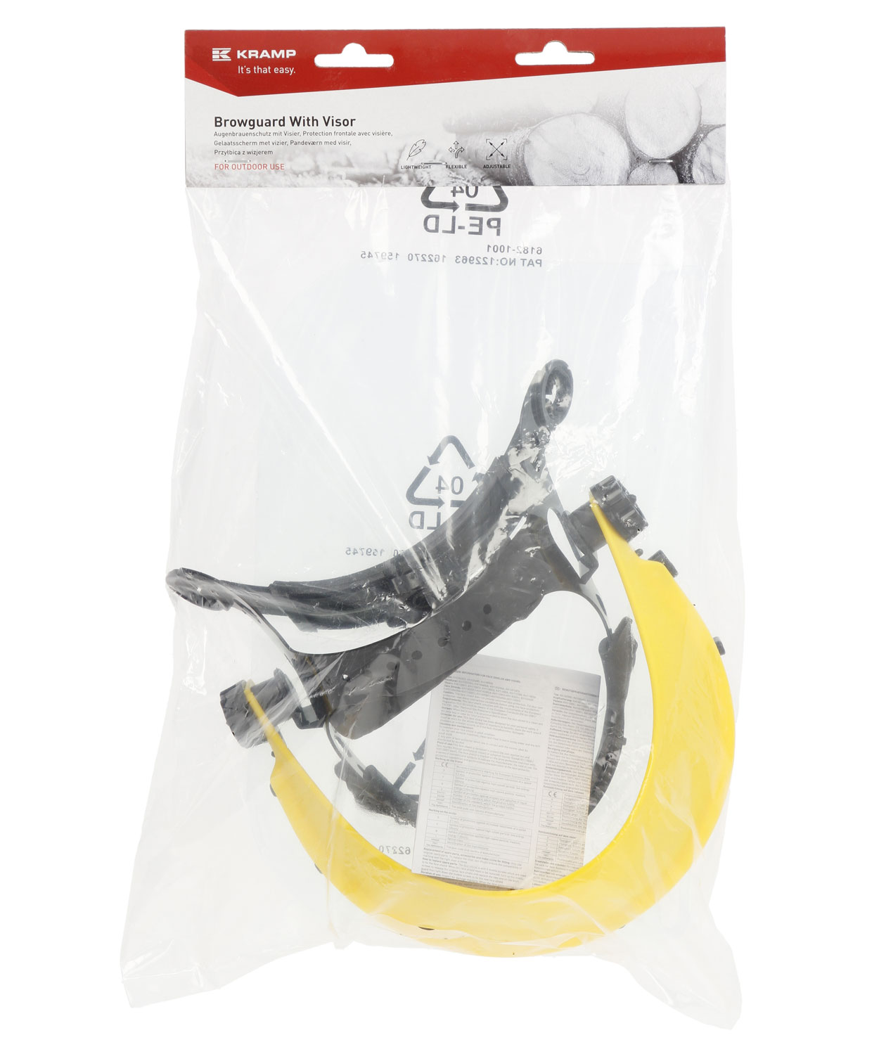 Kramp face shield with polycarbonate visor, Yellow, Yellow, large image number 2