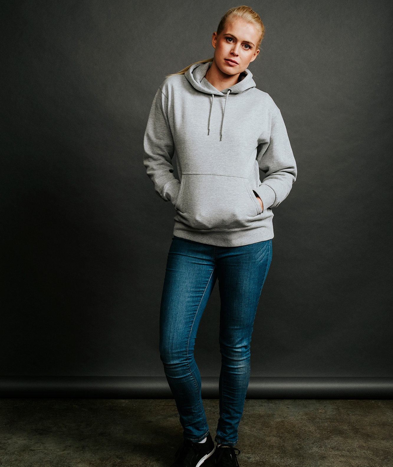 YOU Harlem women's hoodie, Grey Melange, large image number 1