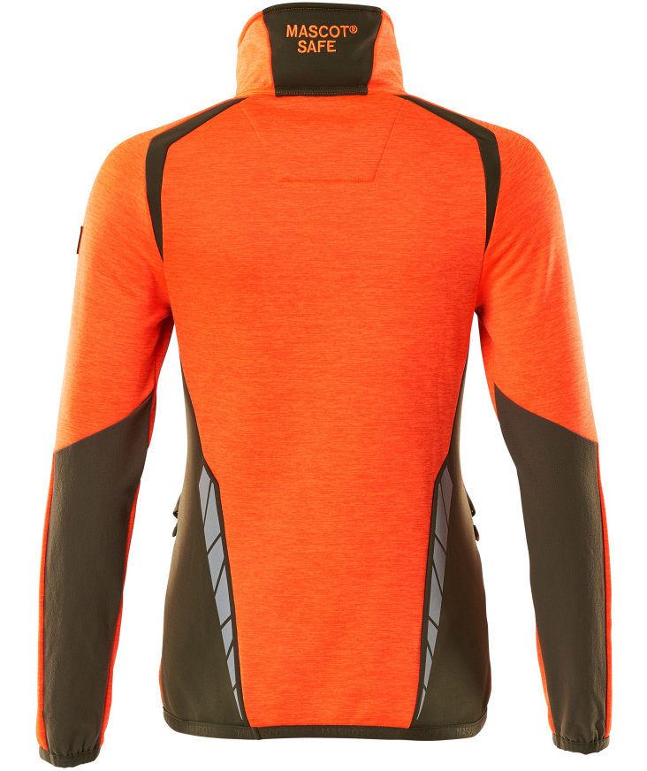 Mascot Accelerate Safe dame fleecegenser, Hi-vis Oransje/Mosgr&oslash;nn
