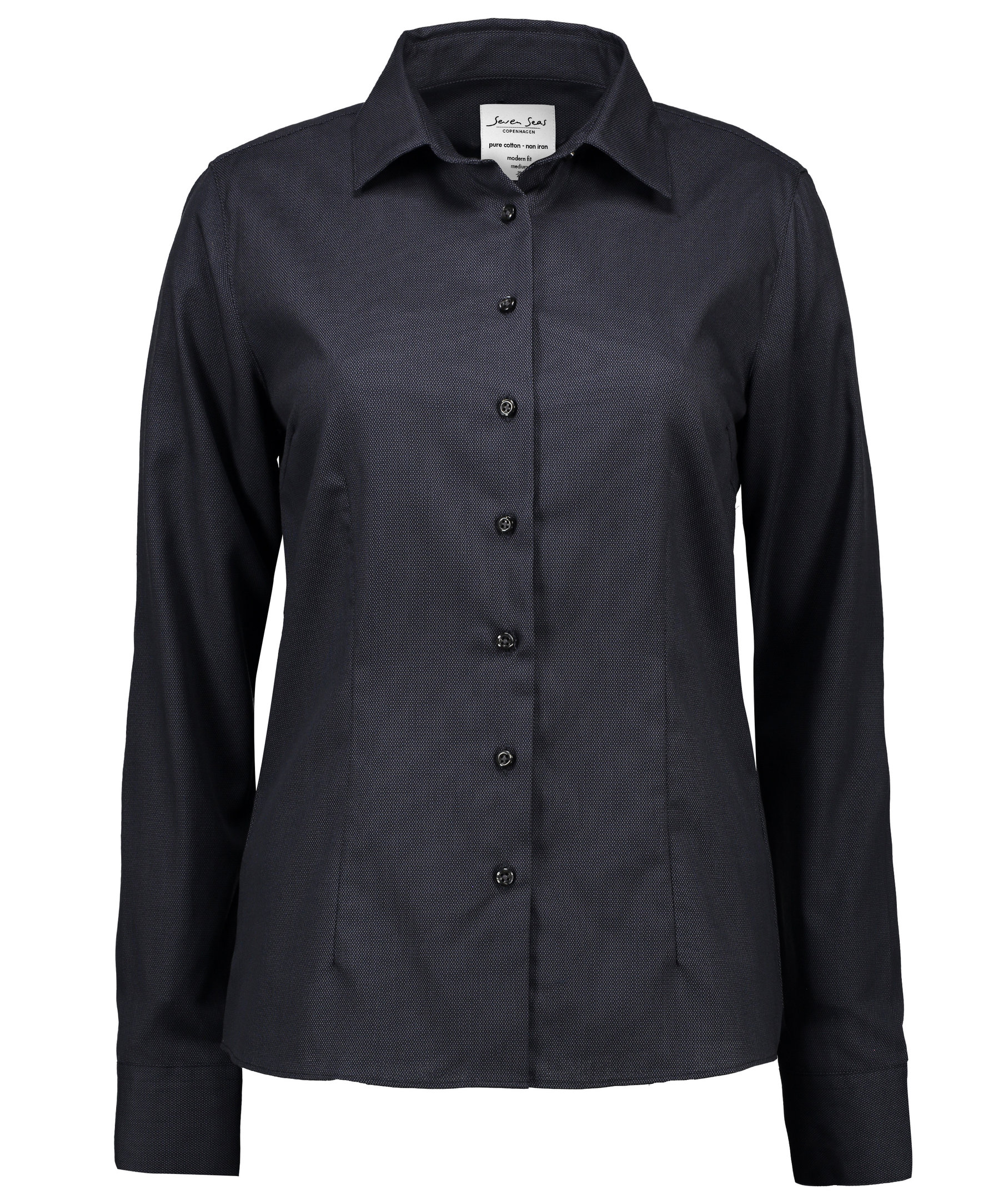 Seven Seas Dobby Royal Oxford modern fit women's shirt, Charcoal, large image number 0