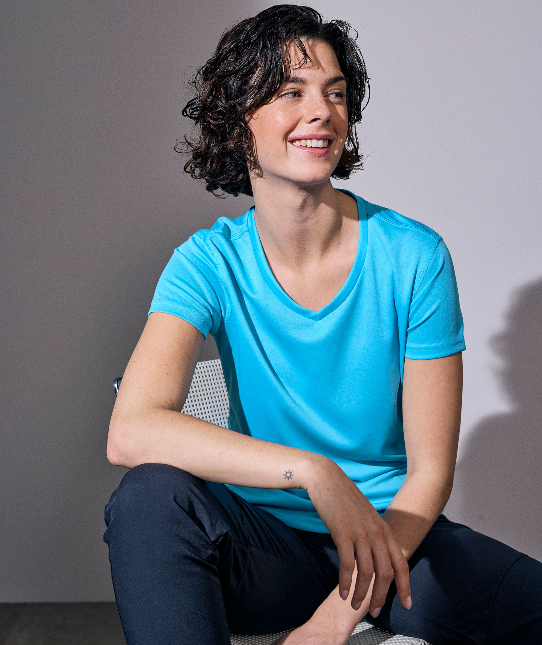 ID Yes Active Damen T-Shirt, Cyan, large image number 1