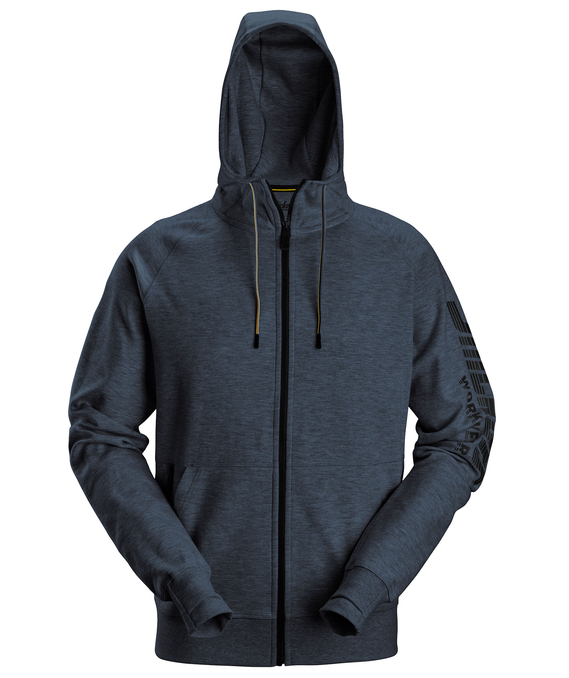 Snickers logo hettegenser med glidel&aring;s 2895, Navy melange, Navy melange, swatch