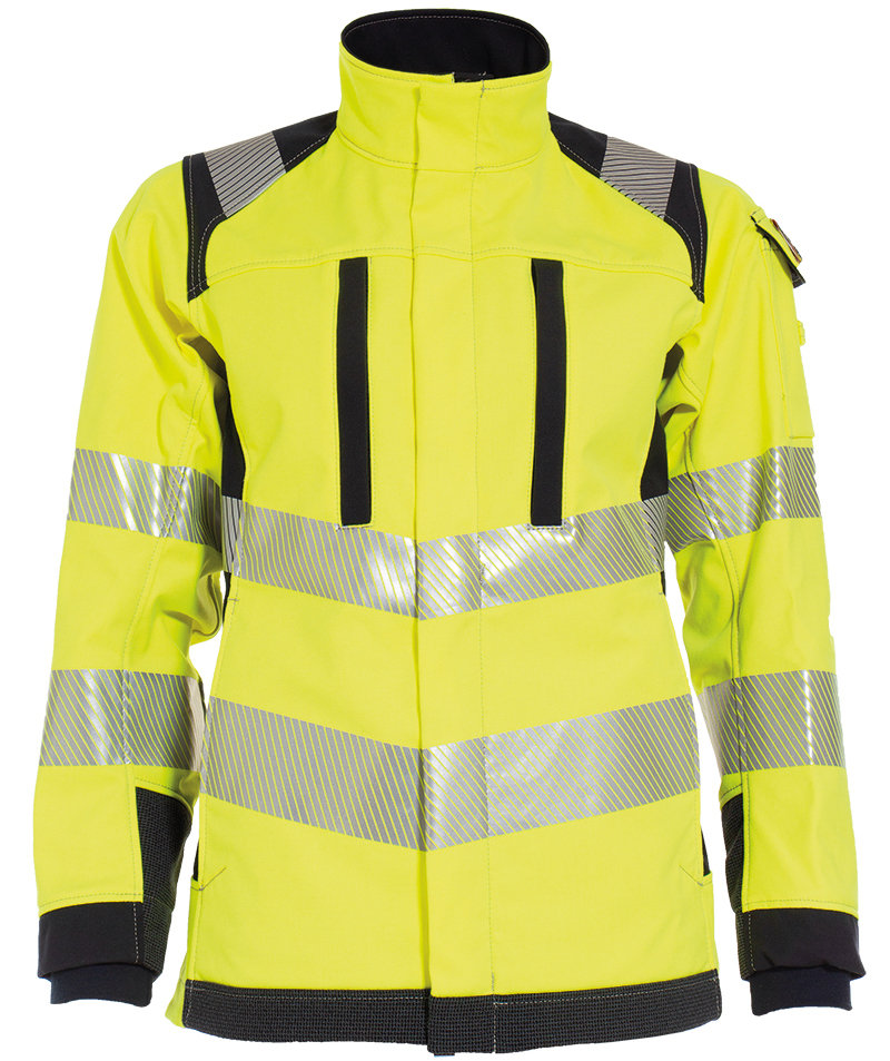 Tranemo Stretch FR Damen Softshelljacke, Hi-vis gelb/marineblau