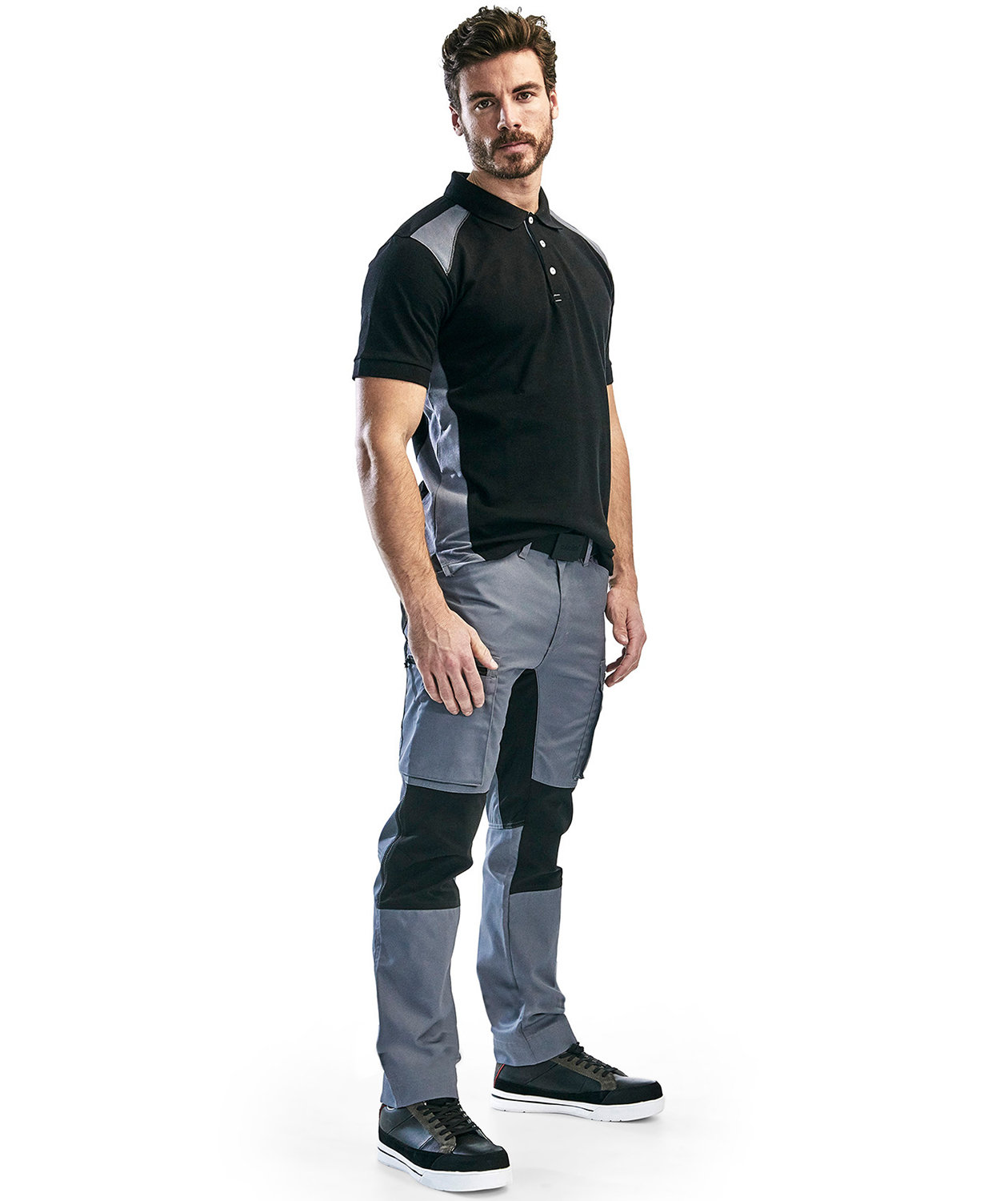 Bl&aring;kl&auml;der Unite servicebukser, Gr&aring;/Sort, large image number 1