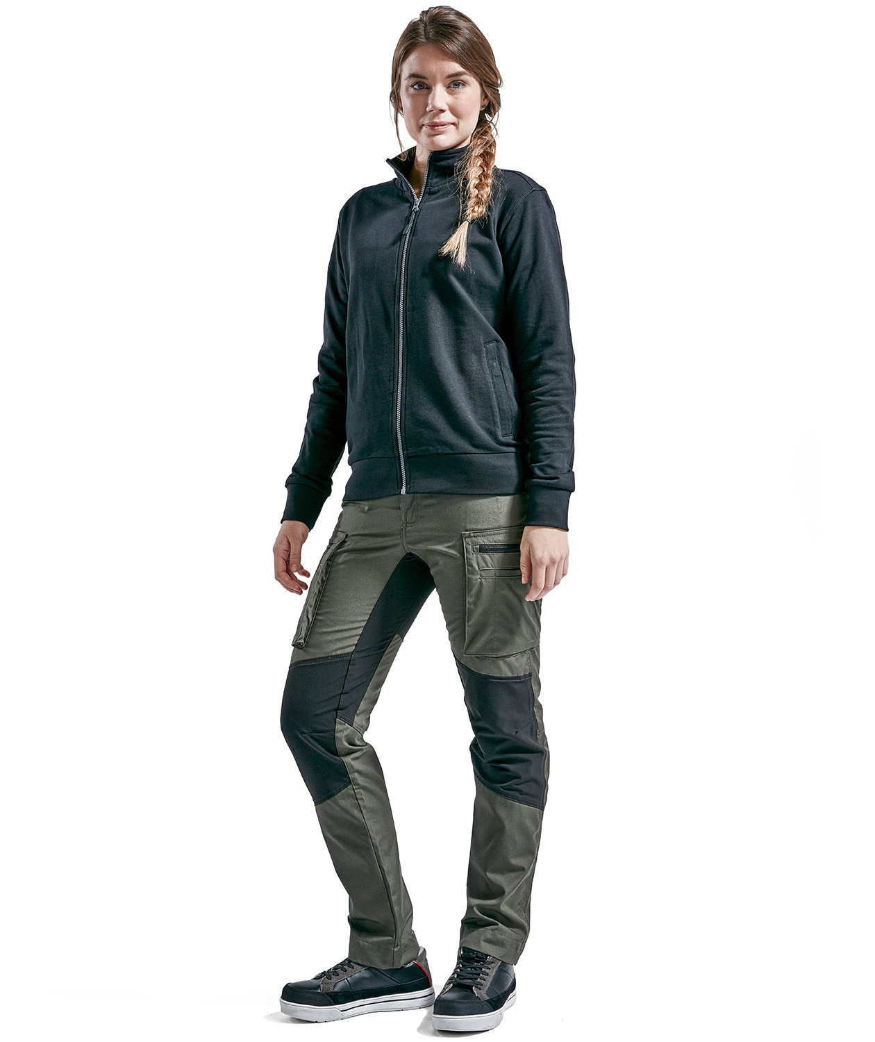 Bl&aring;kl&auml;der Unite women's service trousers, Army Green/Black, large image number 1