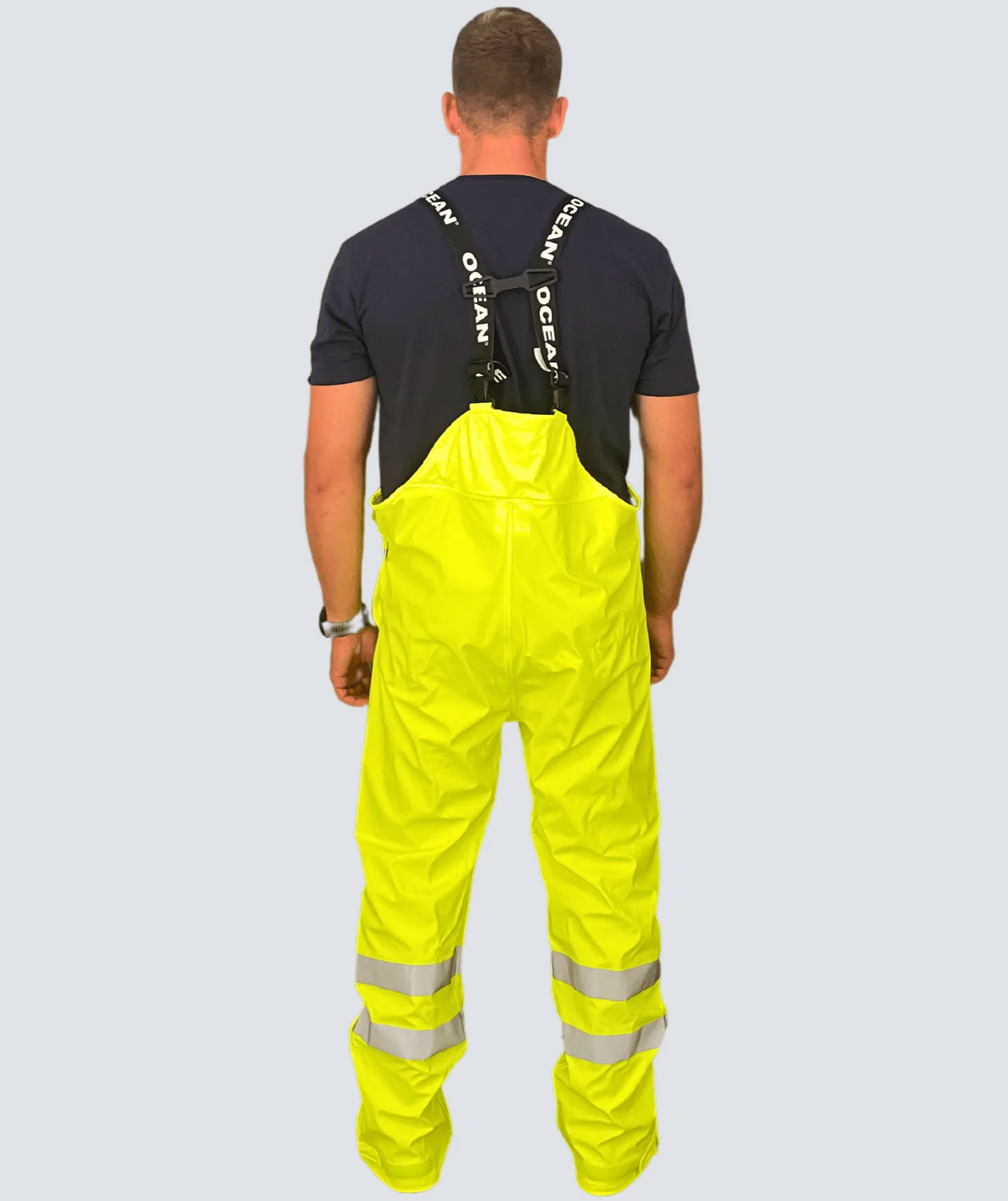 Ocean Beacon Comfort rain bib and brace, Hi-Vis Yellow, large image number 3