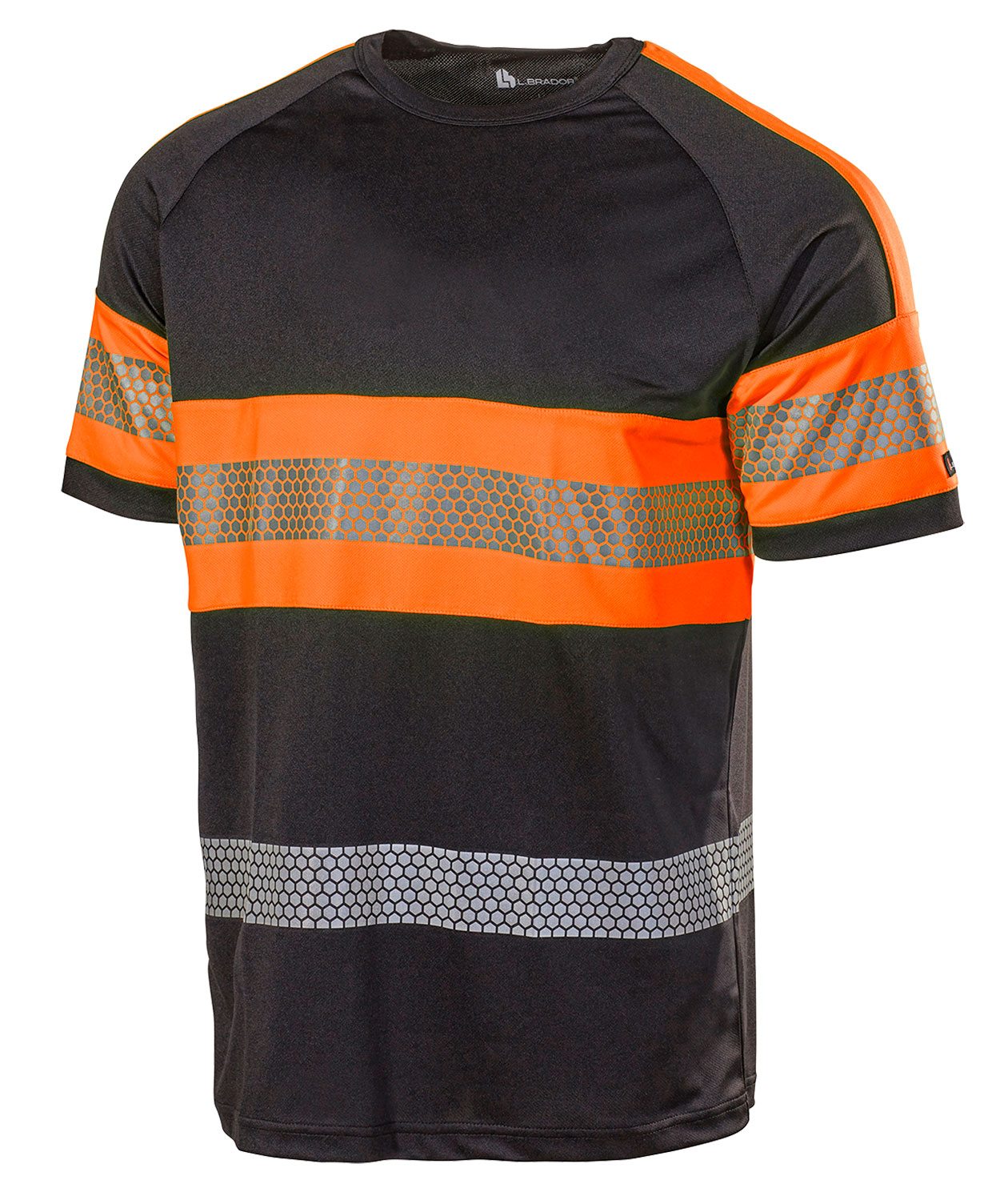 L.Brador 6110P arbets T-shirt, Svart/Orange