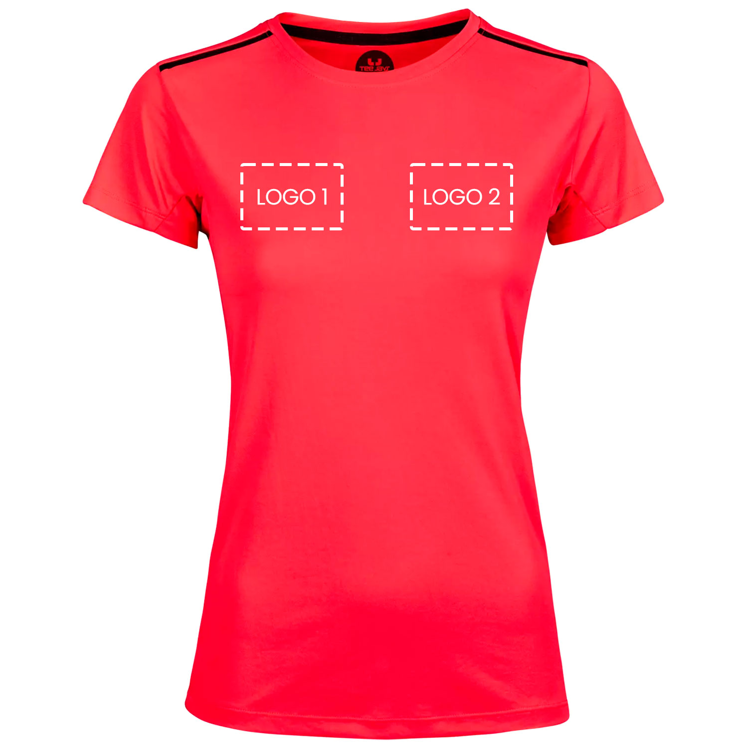 Tee Jays luxury dame T-shirt med logotryk, , large image number 1