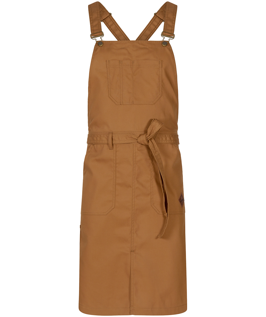 Segers 4092 brystlommeforkle med lommer, Nougat