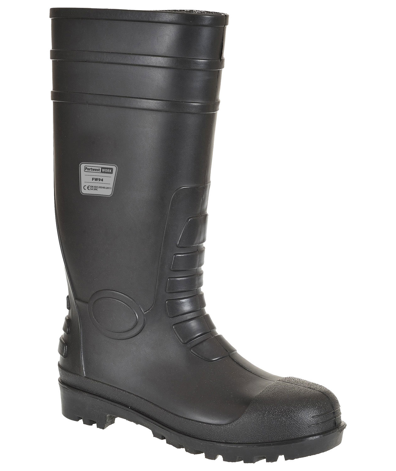 PortwestFW94  Klassisk Sicherheitsgummistiefel S4, Schwarz