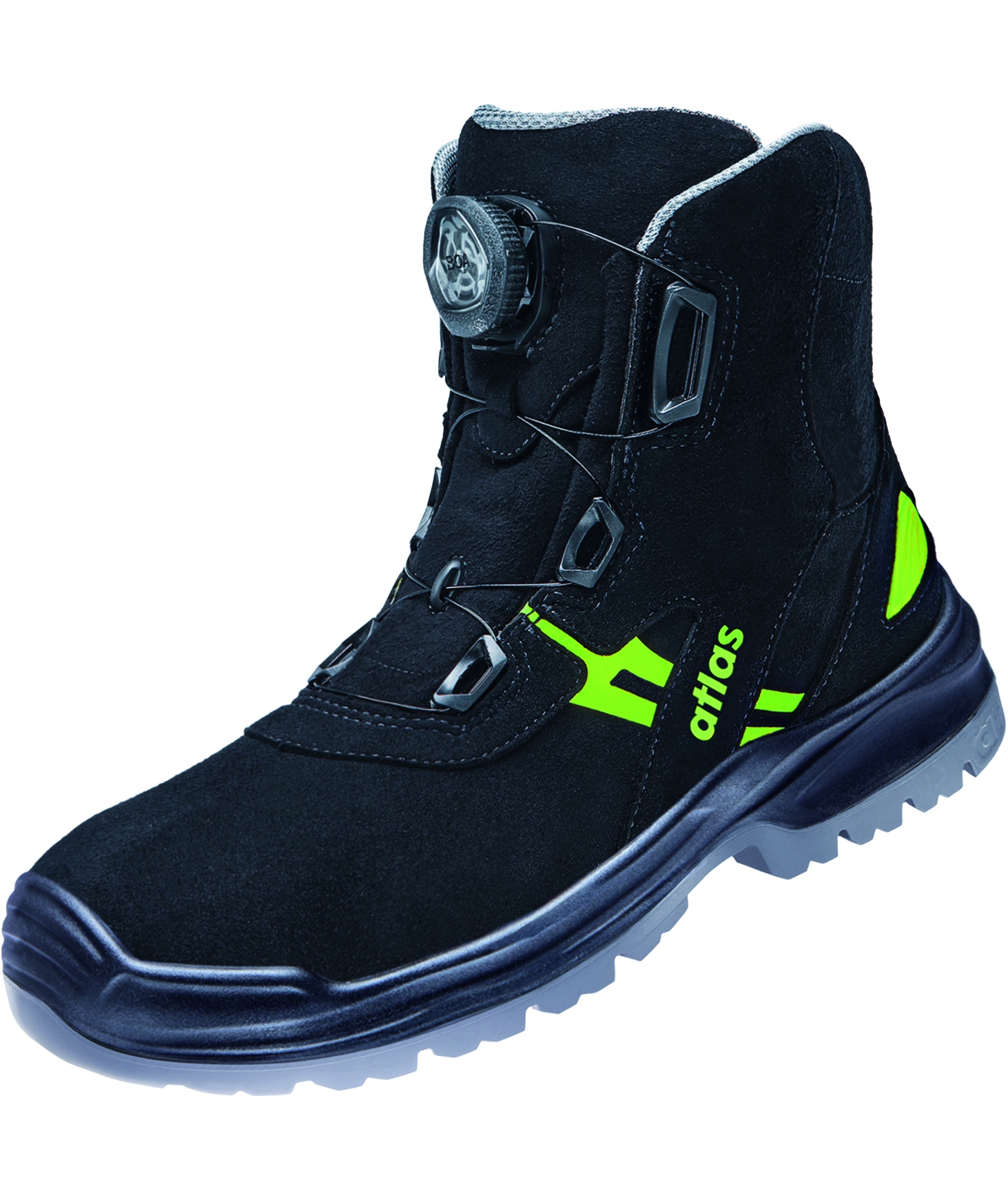 Atlas Flash 8255 Boa&reg; safety boots S3, Black/Neon Yellow