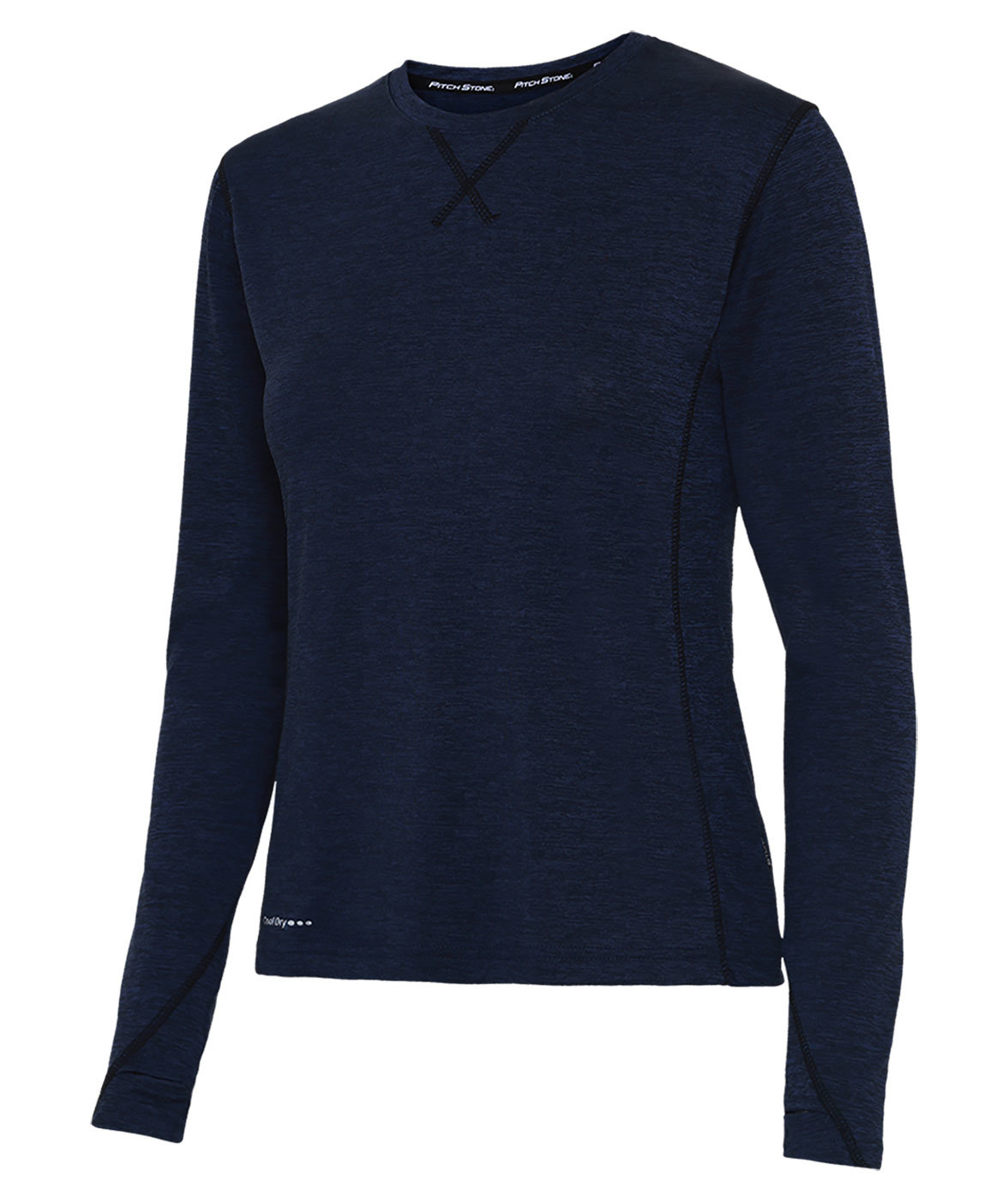 Pitch Stone l&aring;ng&auml;rmad T-shirt dam, Navy melange