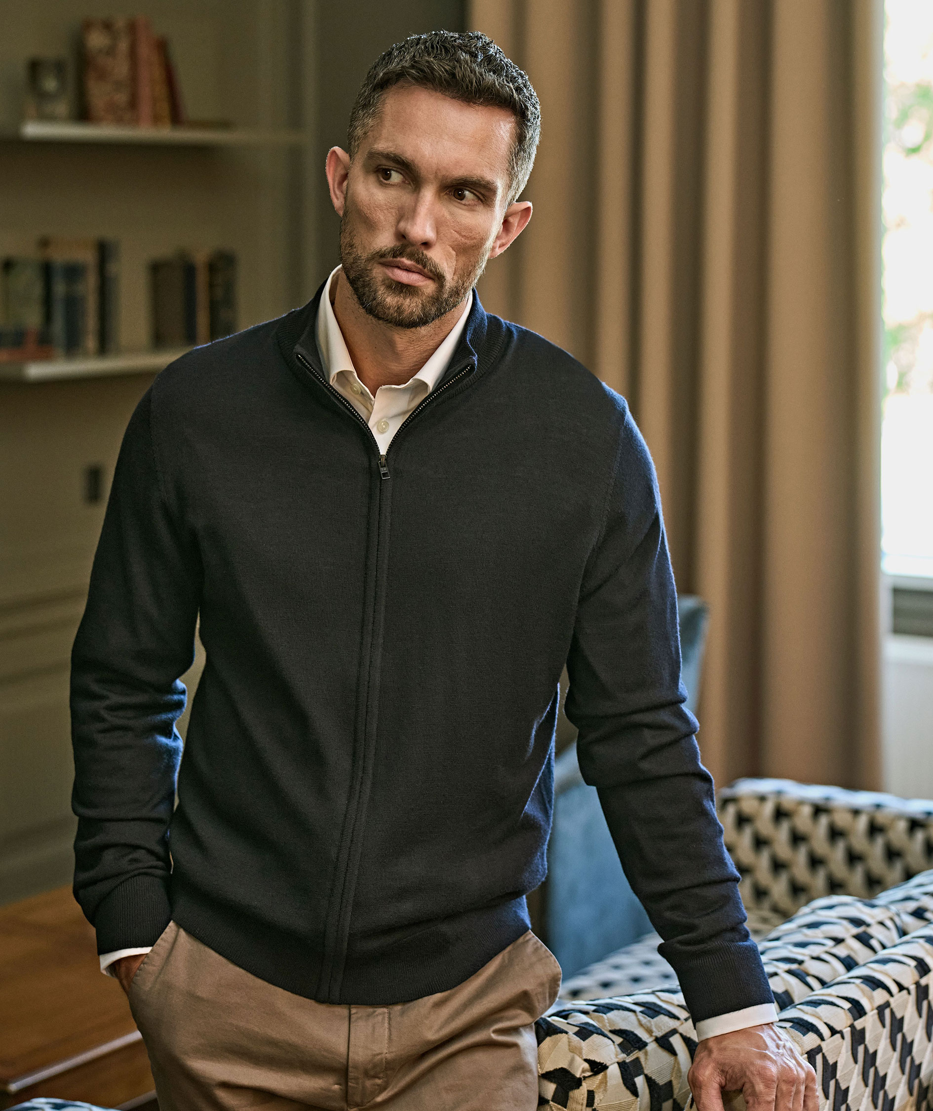 Tee Jays Strick Cardigan mit Merinowolle