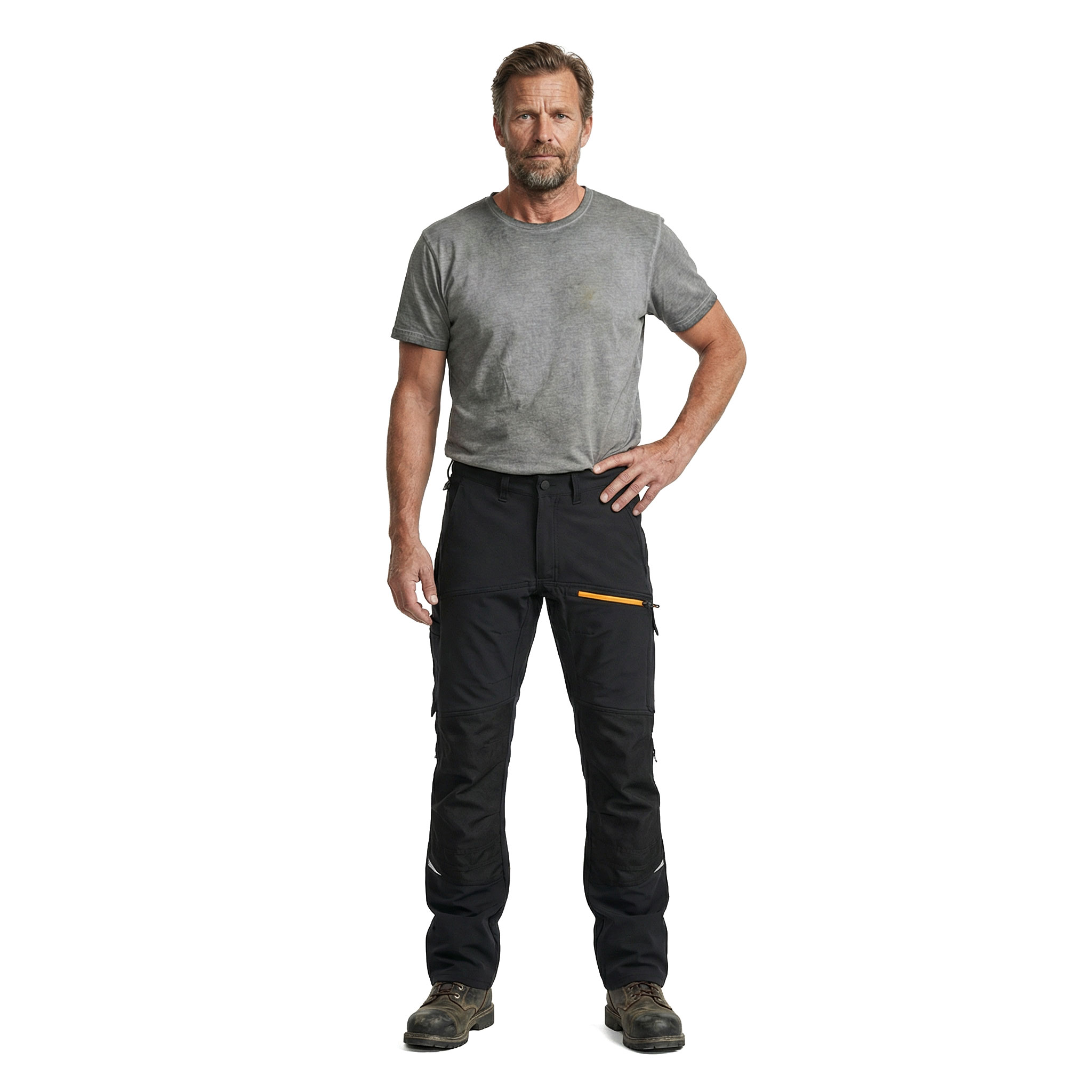 Kansas Evolve Craftsmen arbetsbyxa Full stretch, Svart
