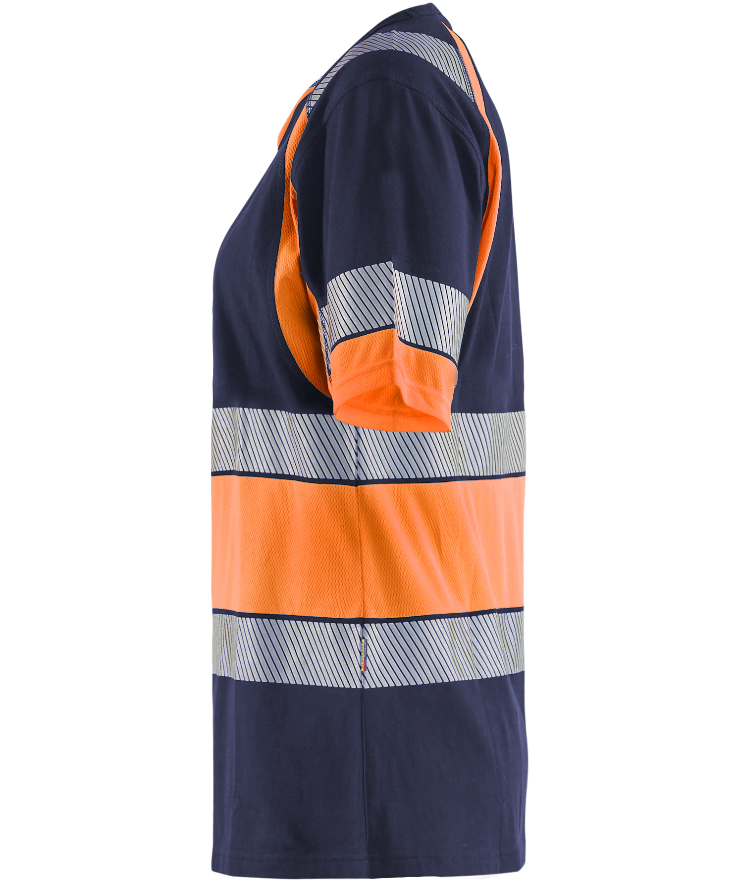 Bl&aring;kl&auml;der T-shirt dam, Marinbl&aring;/Varselorange, large image number 4