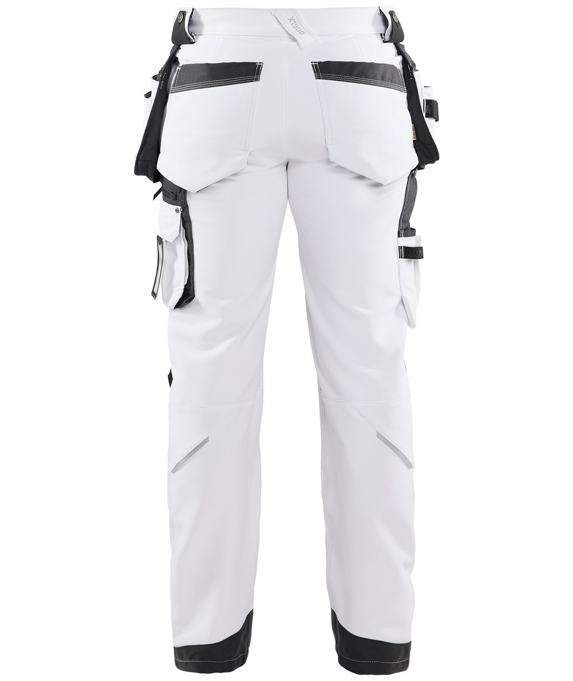 Bl&aring;kl&auml;der arbejdsbukser full stretch, Hvid/m&oslash;rk gr&aring;, large image number 2