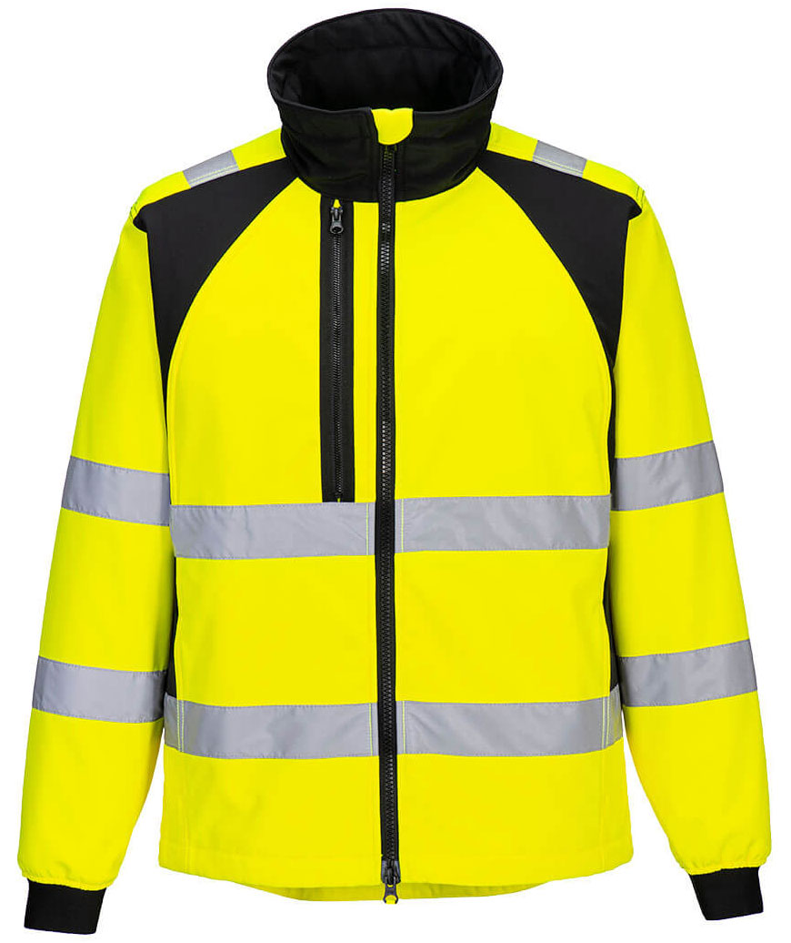 Portwest WX2 Eco softshelljacka, Varsel Gul/Svart