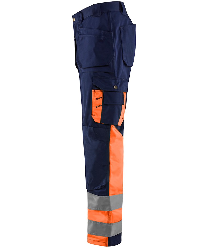 Bl&aring;kl&auml;der craftsman trousers, Marine/Hi-Vis Orange, large image number 3