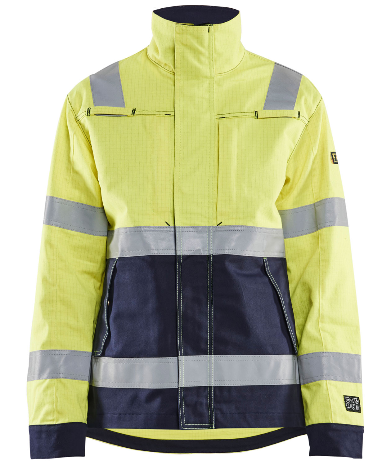 Bl&aring;kl&auml;der Multinorm arbetsjacka dam, Varsel gul/marinbl&aring;