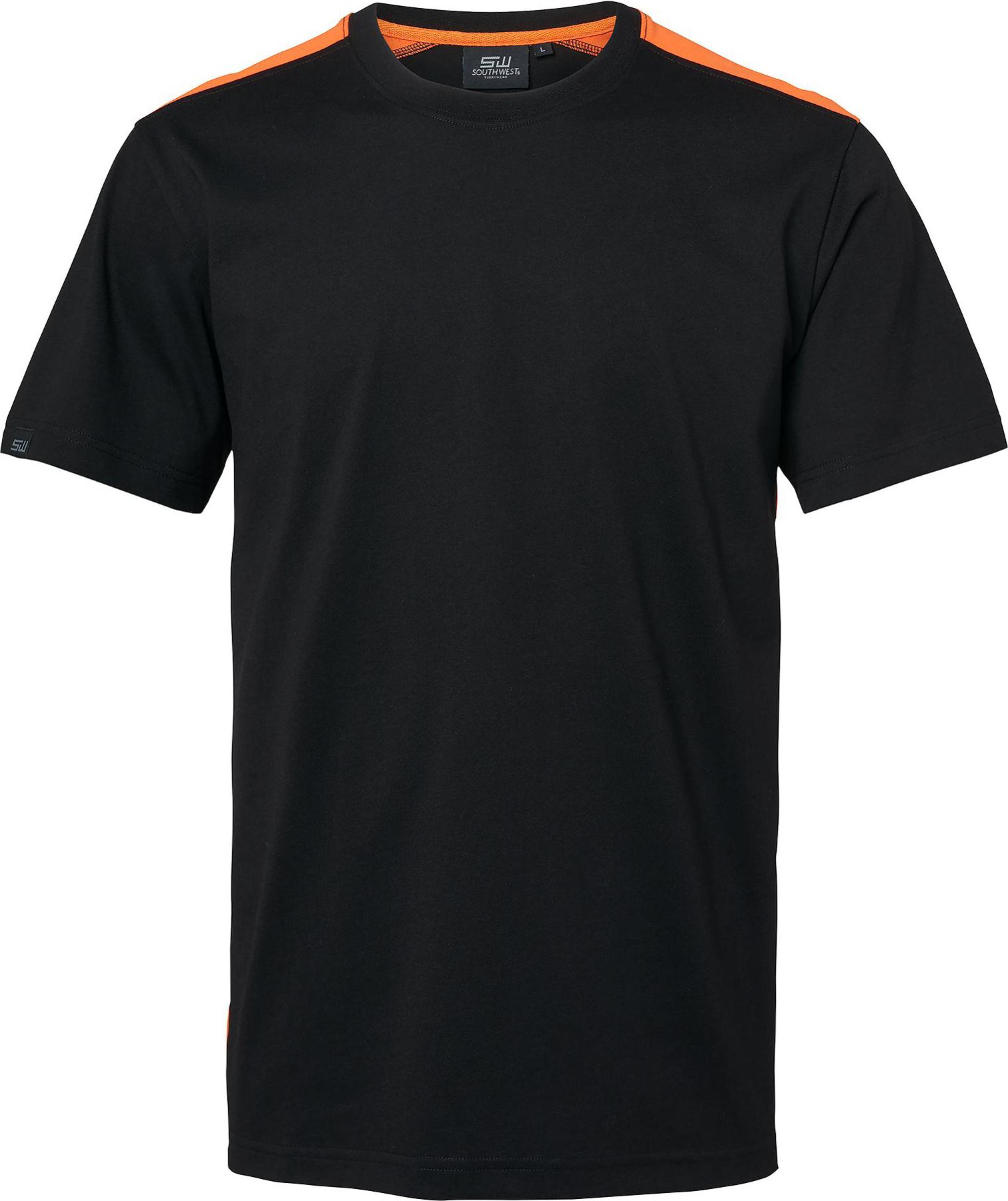South West Conrad T-shirt, Black/Orange
