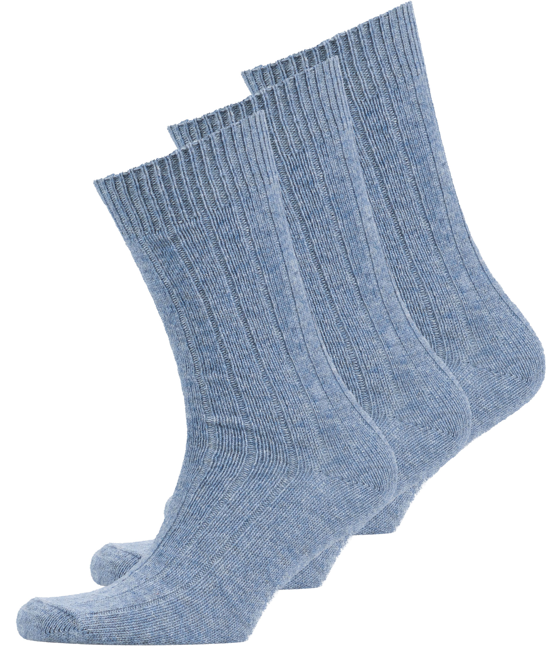 Westborn 3-pack wool socks, Sea Blue melange