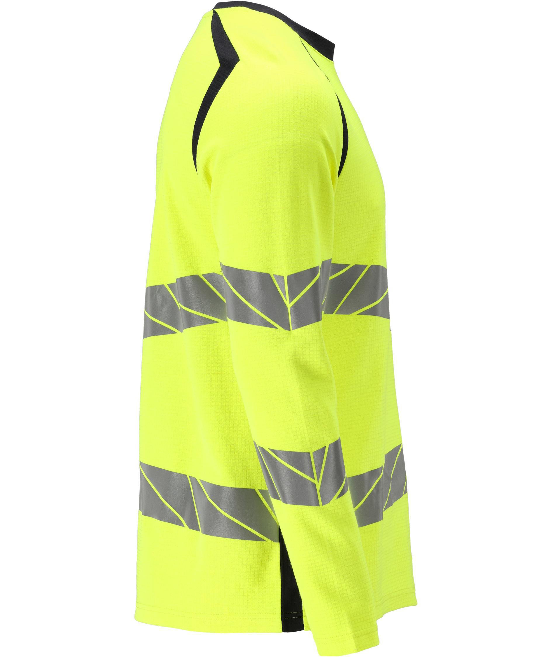Mascot Accelerate Multisafe langermet T-skjorte, Hi-Vis Gul/M&oslash;rk Marine, large image number 2