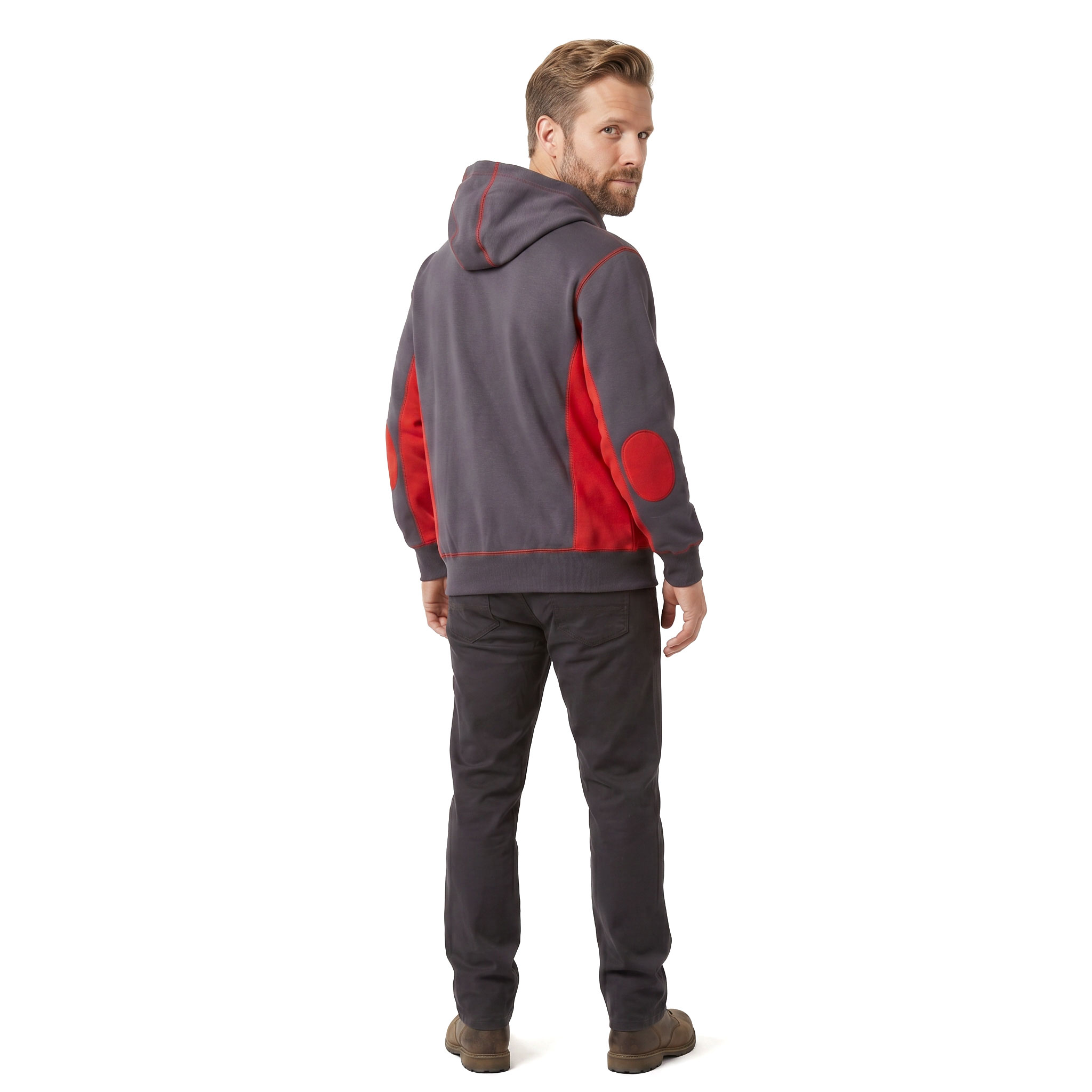 J.A.K. hoodie with zipper 1620, Grey/Red, large image number 3