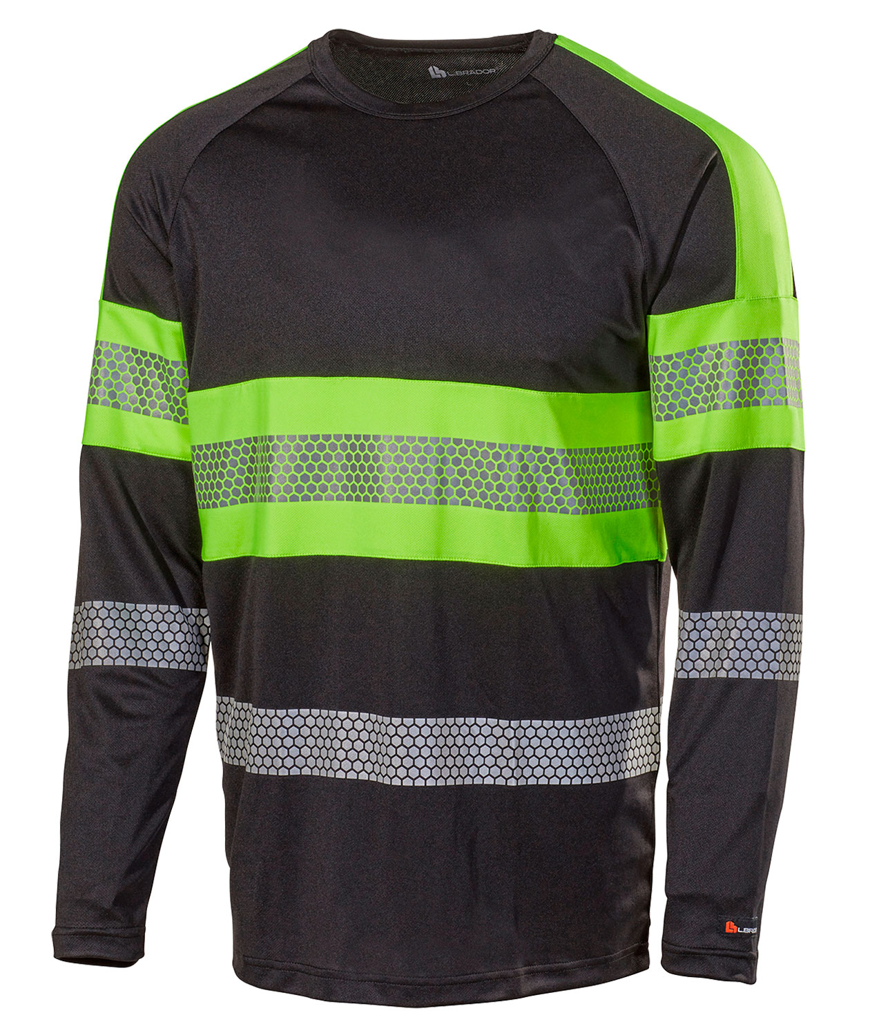 L.Brador 6111P l&aring;ng&auml;rmad T-shirt, Svart/Gul