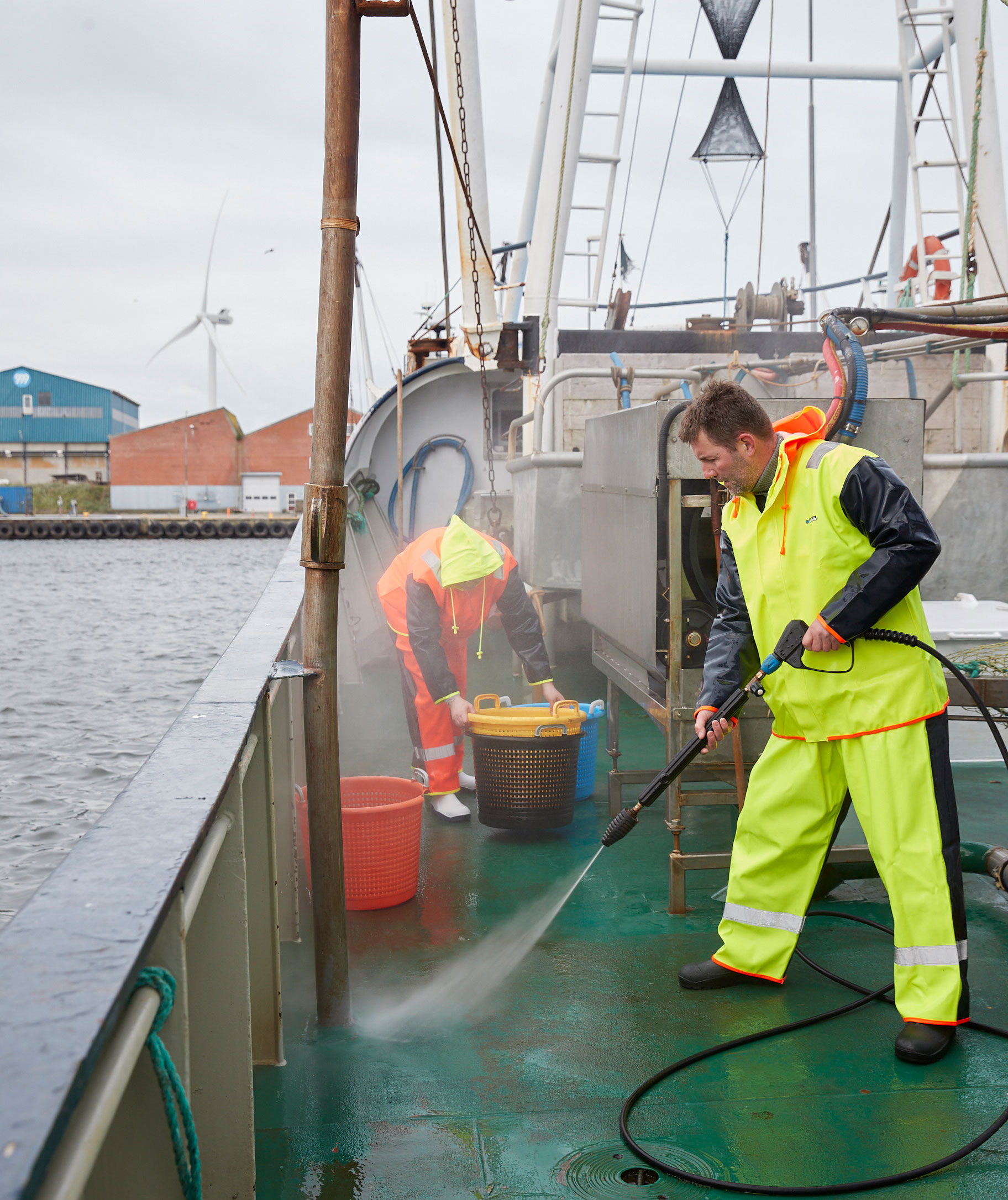 Lyngs&oslash;e PVC regnjacka, Varsel gul/marinbl&aring;