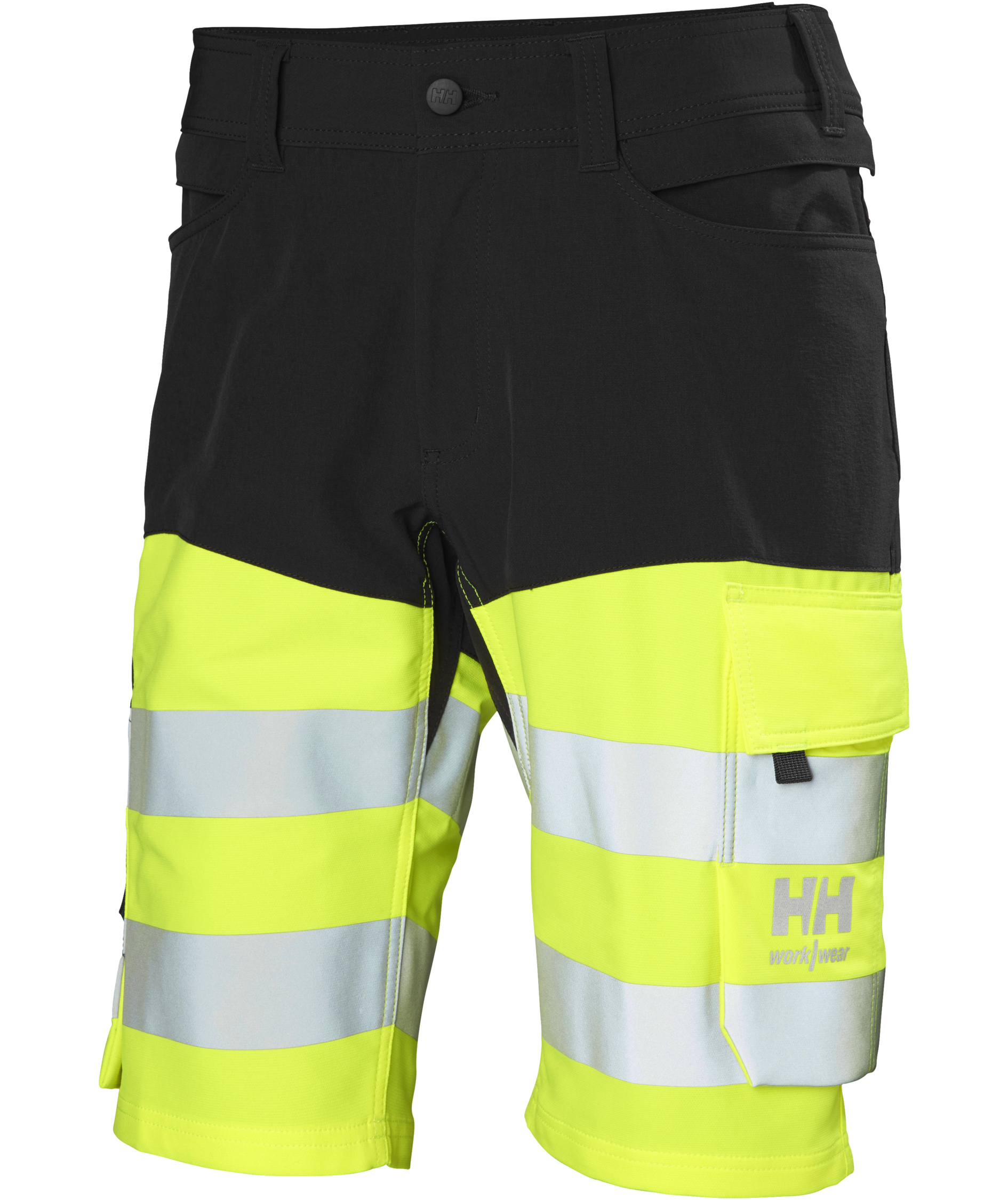Helly Hansen Alna 4X Connect&trade; arbeidsshorts full stretch, Hi-vis Gul/Ebony