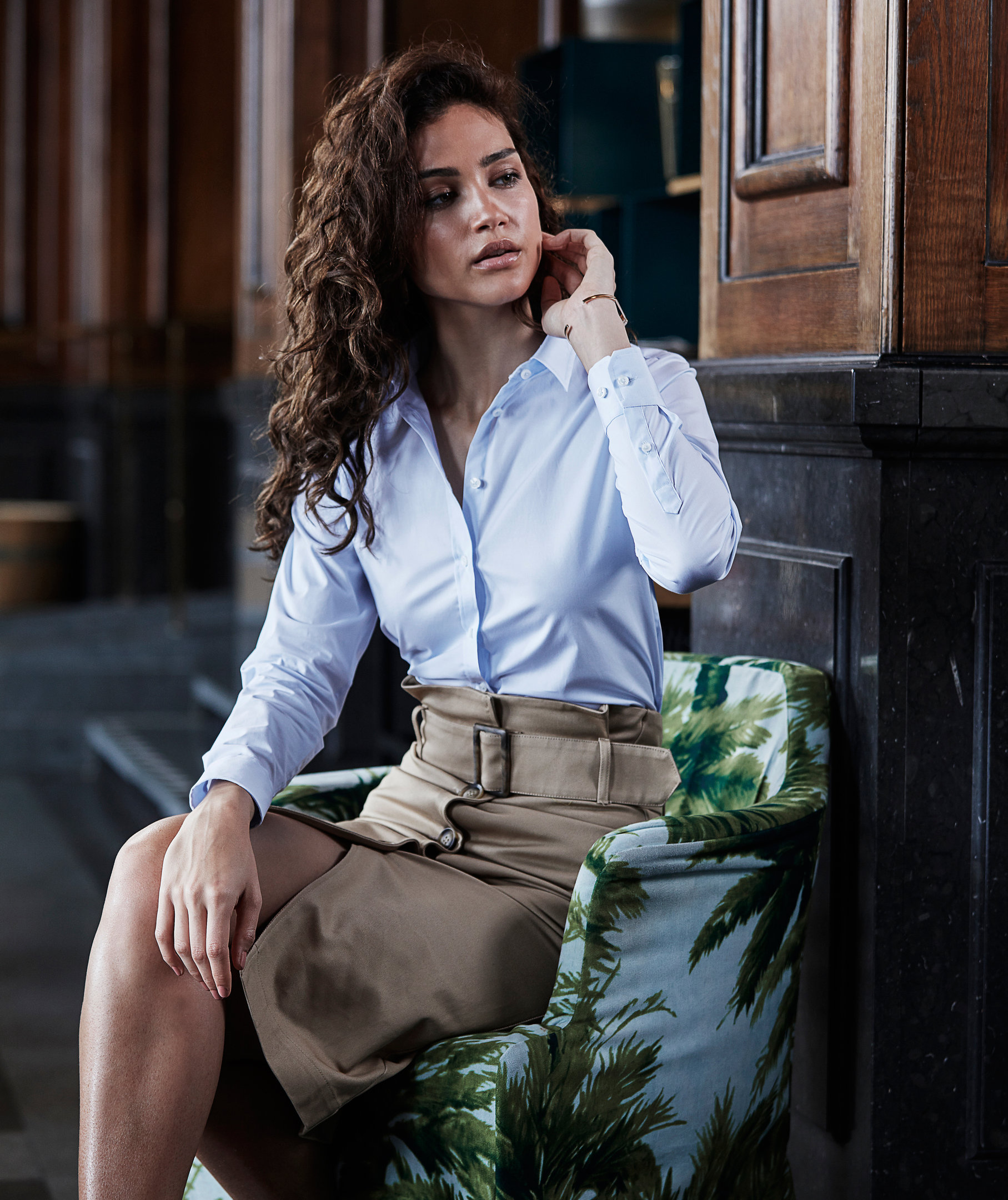 Tee Jays Stretch Luxury women's shirt, Lightblue, large image number 2