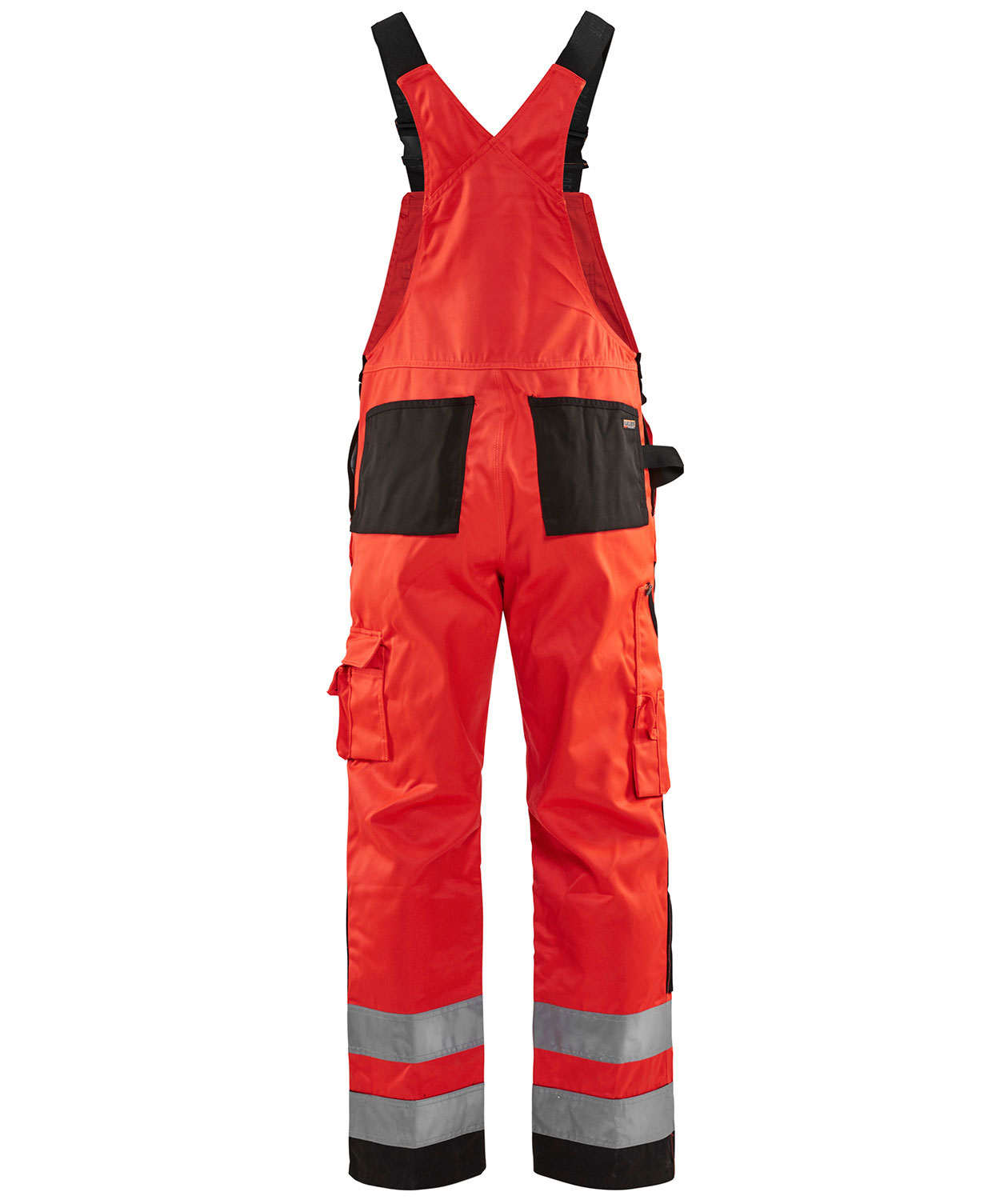 Bl&aring;kl&auml;der work bib and brace, Hi-Vis red/black, large image number 1