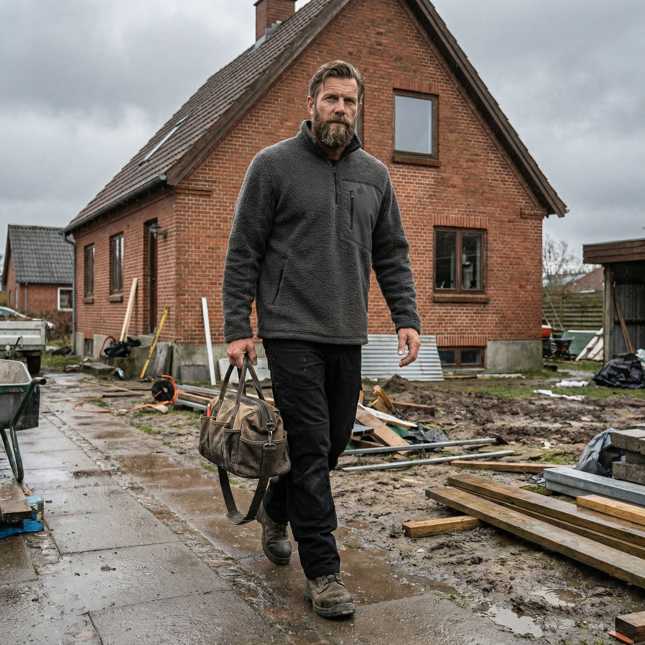 Terrax Faserpelz Pullover, Schwarz/Anthrazitgrau