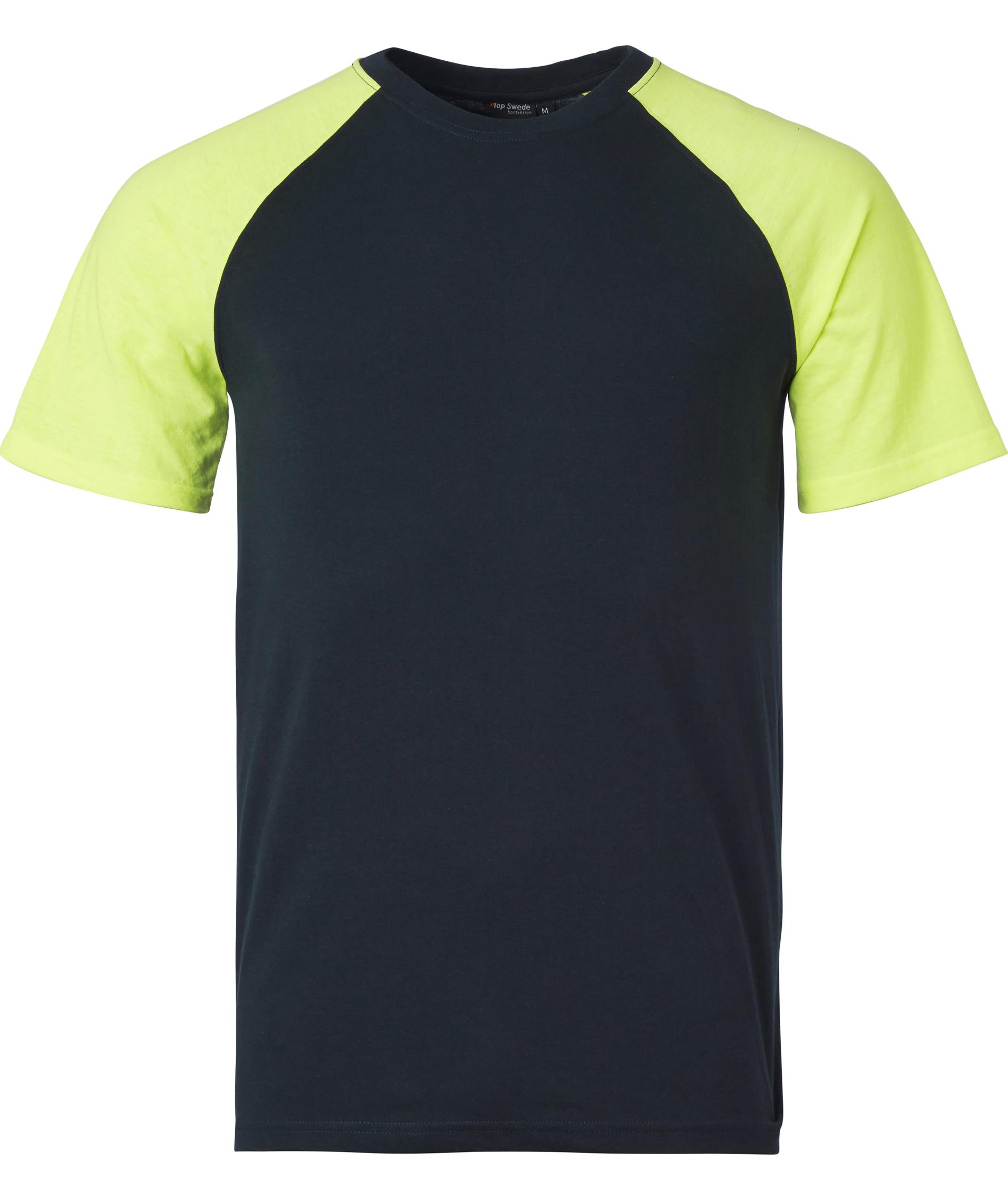 Top Swede T-Shirt 225, Navy/Hi-Vis Gelb