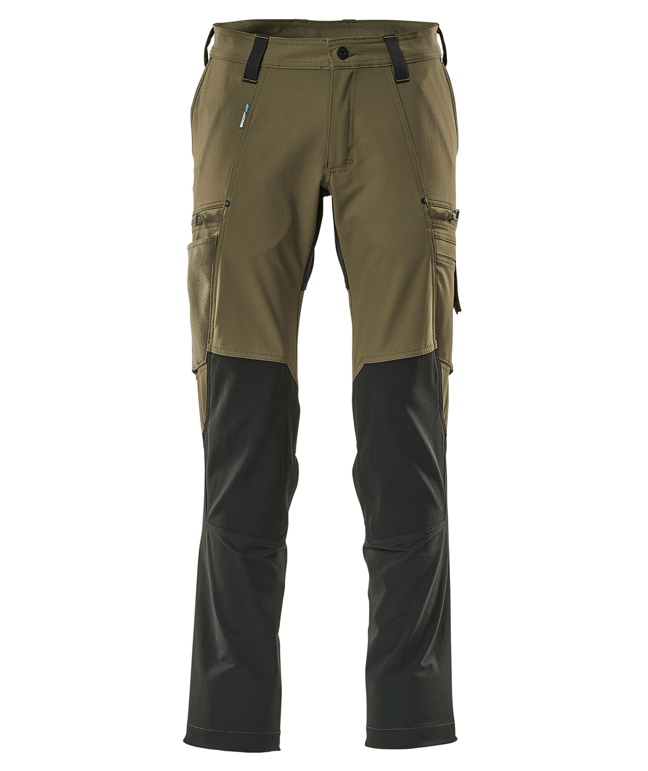 Mascot Advanced stretch servicebukse, Mosegr&oslash;nn/Svart, Mosegr&oslash;nn/Svart, swatch