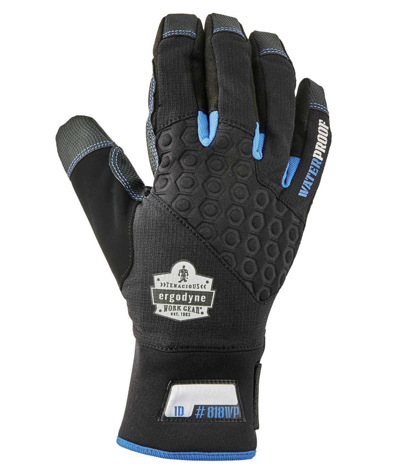 Ergodyne ProFlex 818WP vinterhandsker, Sort, Sort, swatch