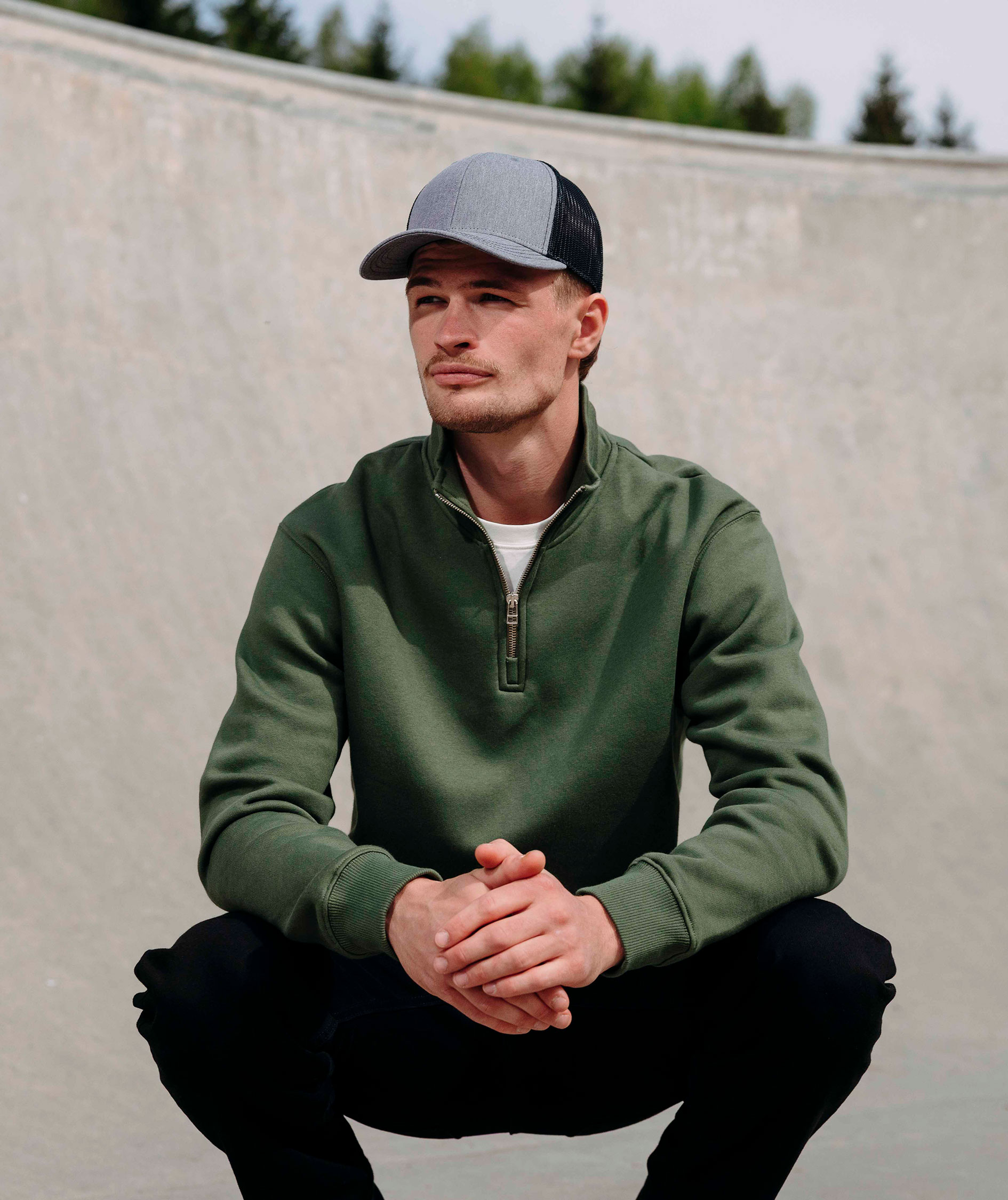 YOU Lisboa half zip, Oliven, large image number 4