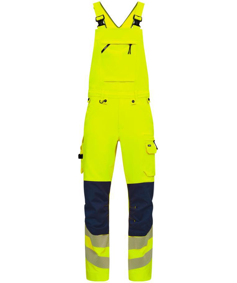 Engel Safety bib and brace full stretch, Yellow/Blue Ink, Yellow/Blue Ink, swatch