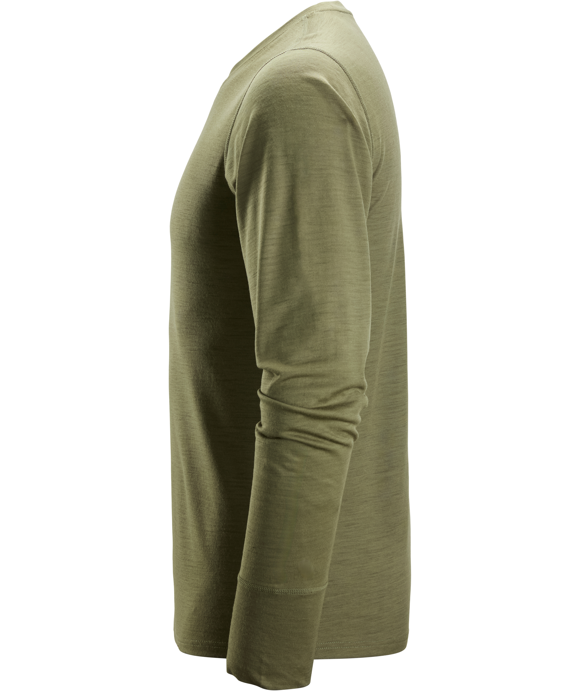 Snickers AllroundWork lang&aelig;rmet T-shirt med merinould 2451, Khaki gr&oslash;n, large image number 4