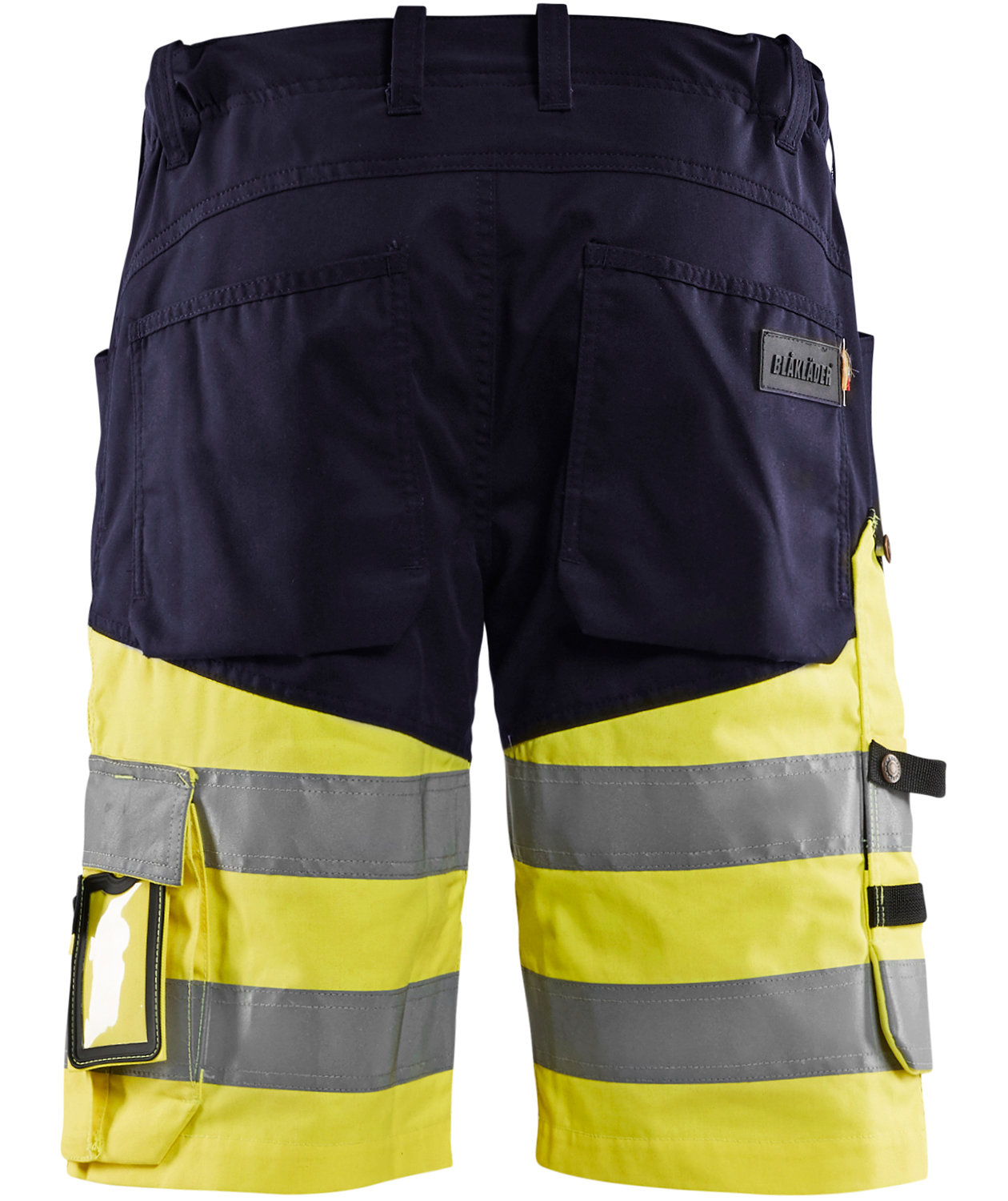 Bl&aring;kl&auml;der arbejdsshorts, Marine/Hi-Vis gul