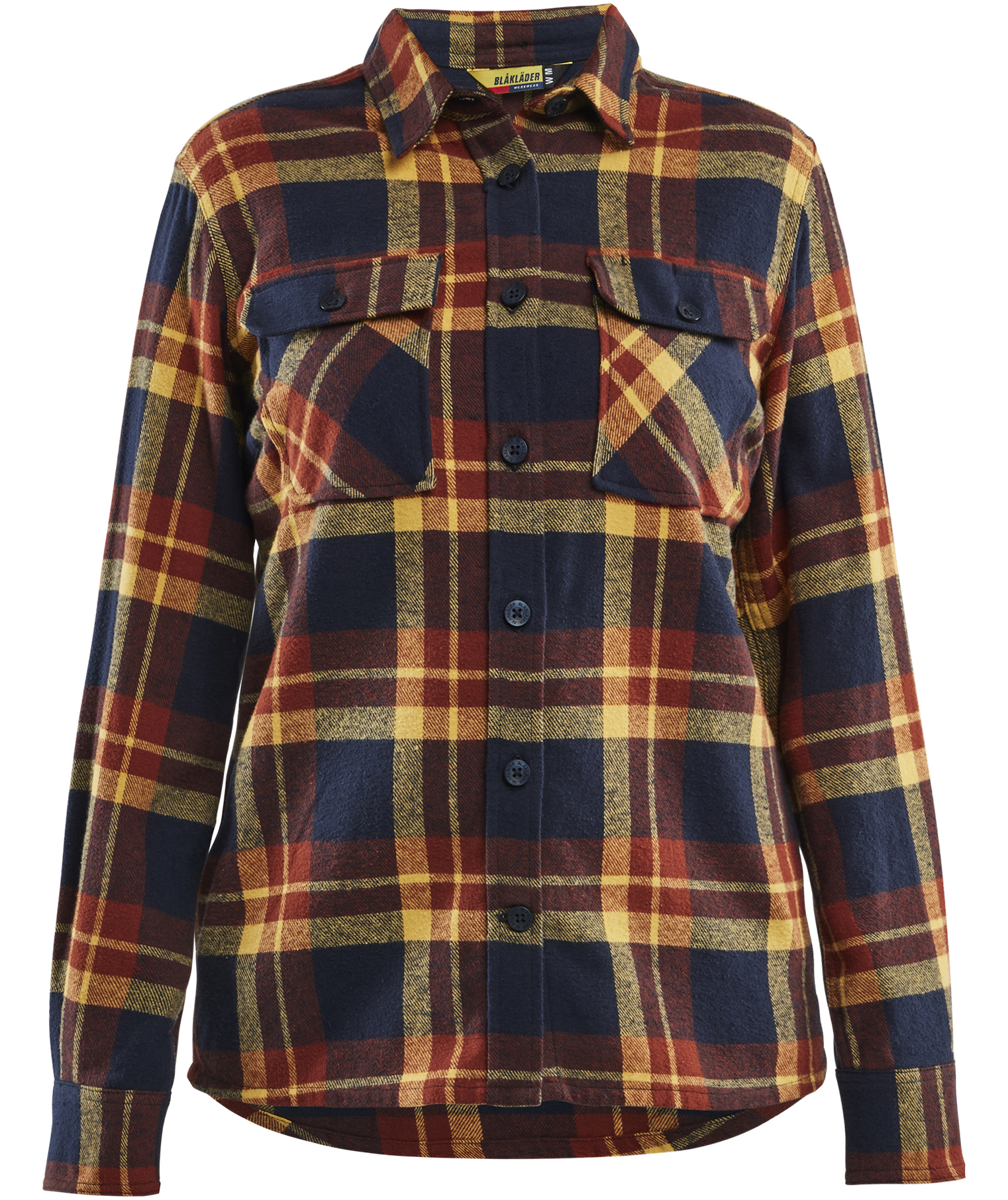 Bl&aring;kl&auml;der Striker flanellskjorta dam, Br&auml;nt r&ouml;d/M&ouml;rk marin