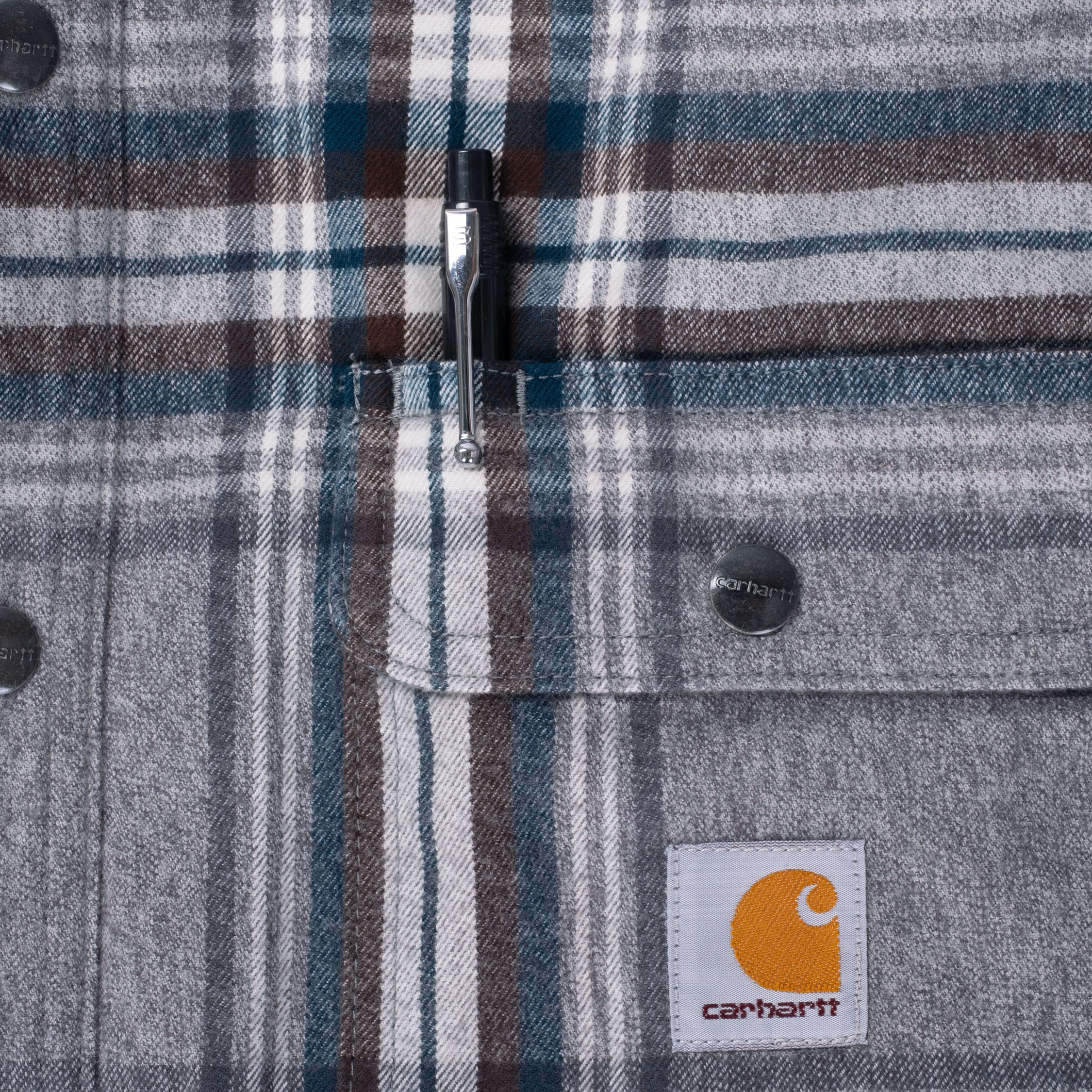 Carhartt sherpa foret skjortejakke, Asphalt, large image number 5