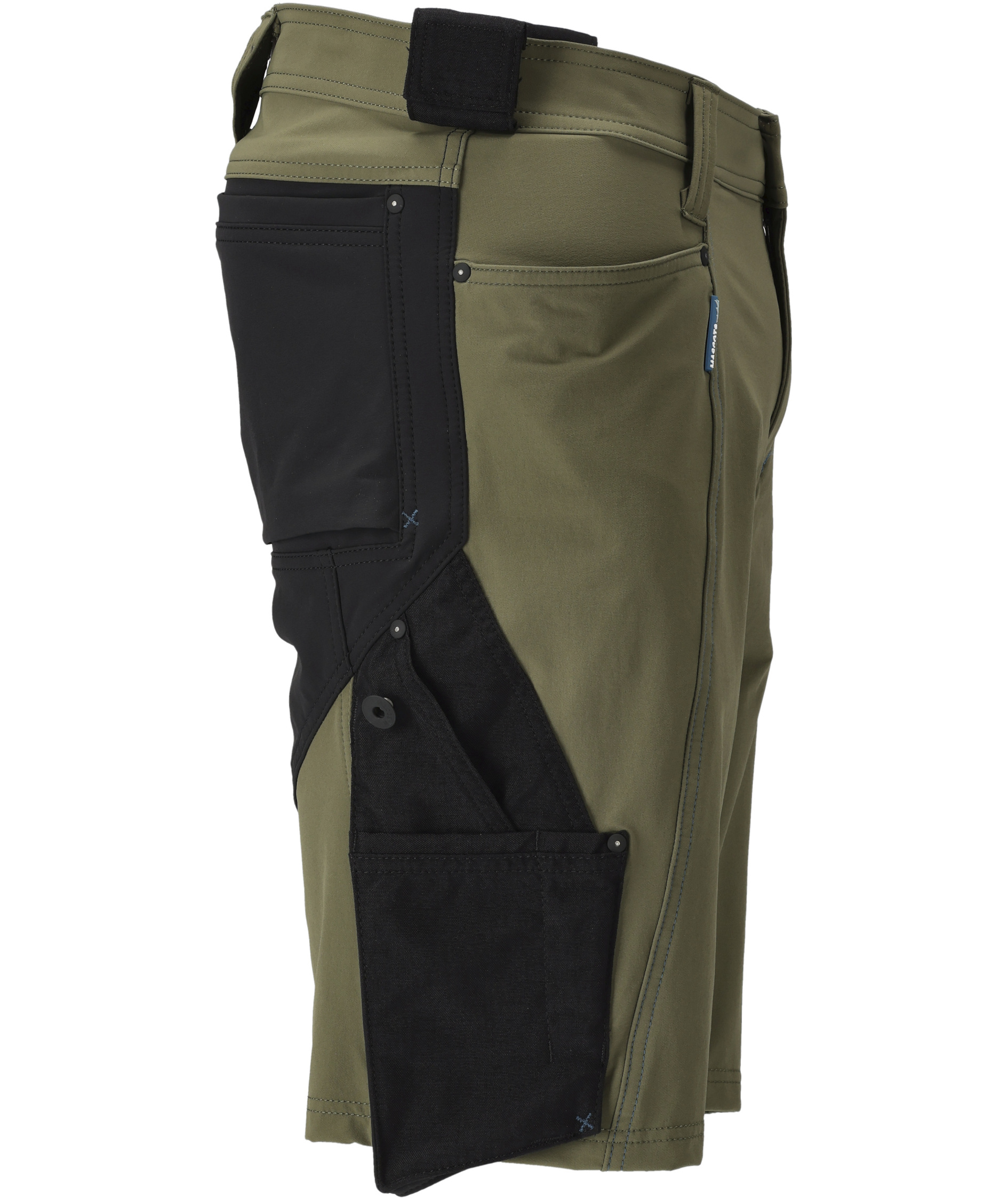 Mascot Advanced arbeidsshorts full stretch, Mosegr&oslash;nn/Svart, large image number 2