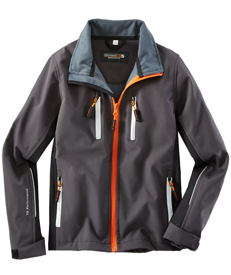 Terrax softshelljacka till barn, Dark Grey/Black