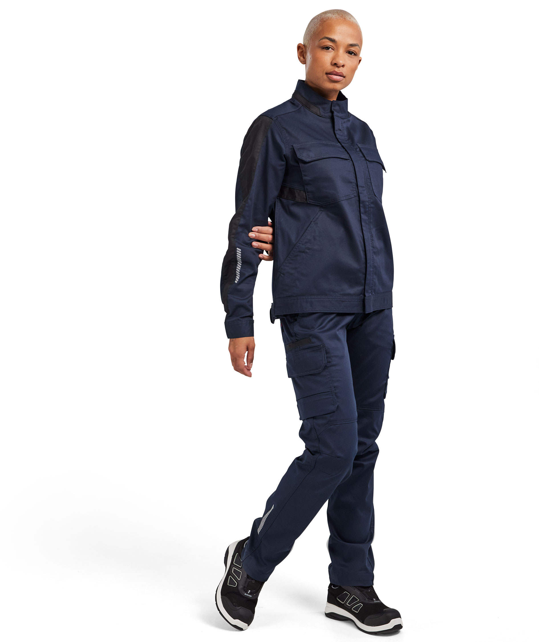 Bl&aring;kl&auml;der arbetsjacka dam, M&ouml;rk Marinbl&aring;/Svart, M&ouml;rk Marinbl&aring;/Svart, large image number 1