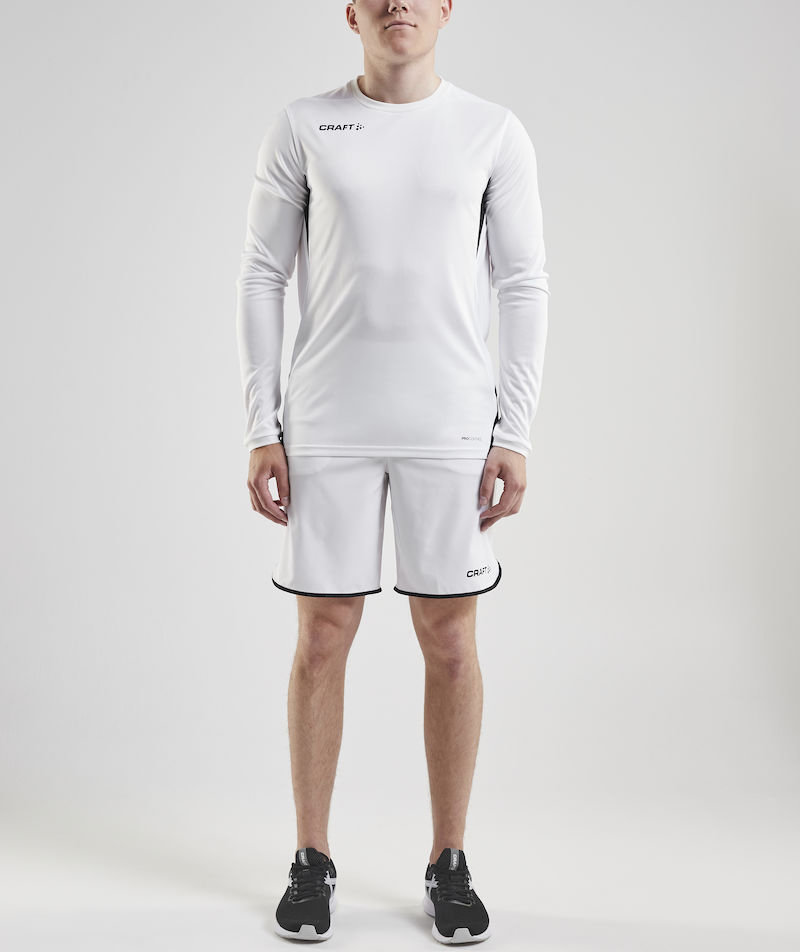 Craft Pro Control Impact l&aring;ng&auml;rmad T-shirt, Vit/Svart, large image number 2