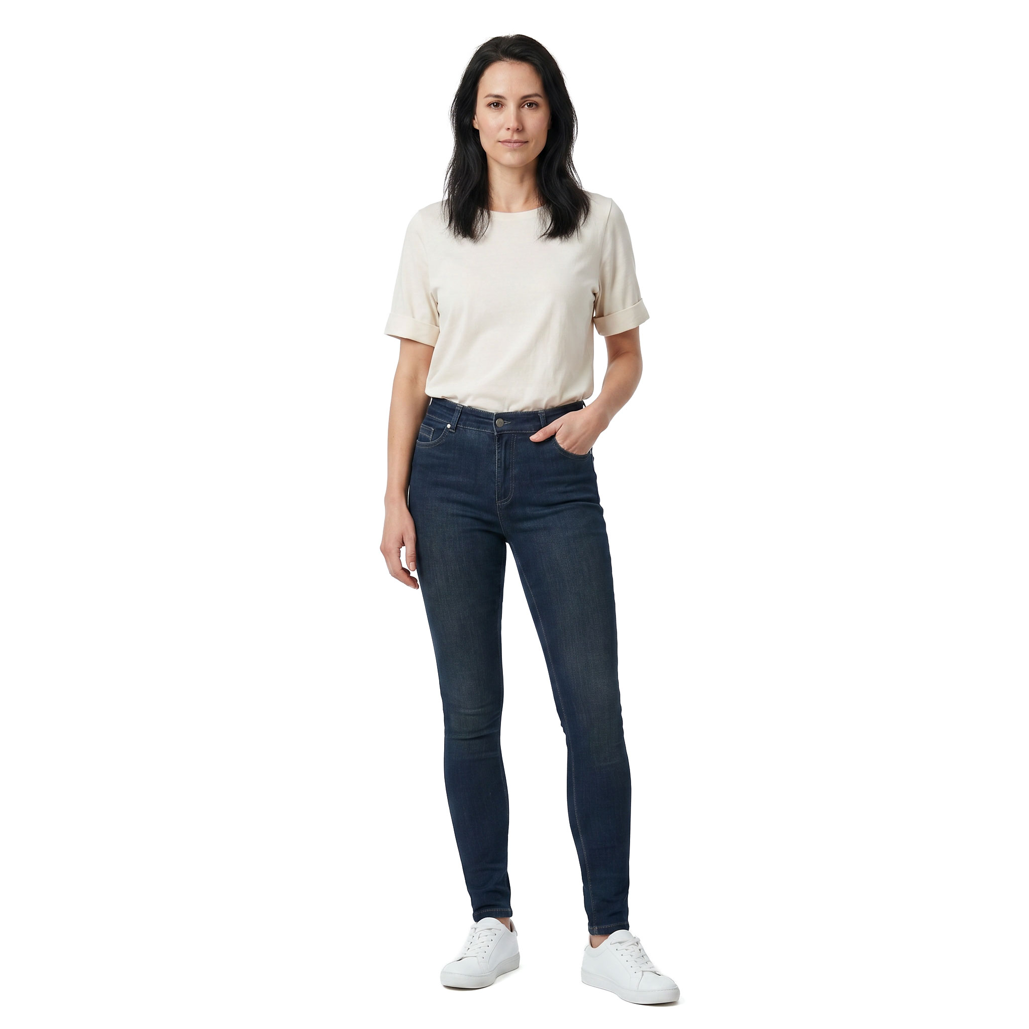 Pitch Stone Slim Fit dame jeans, Dark blue washed, large image number 2