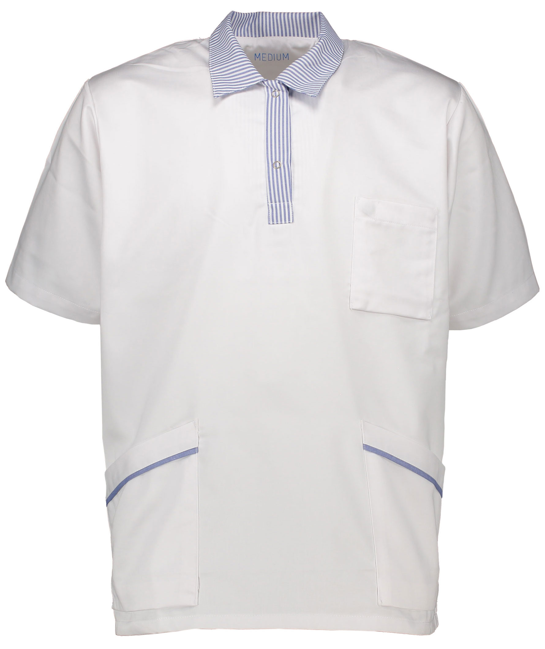 Jyden Workwear 1722 kockjacka, Vit/Bl&aring; Randing