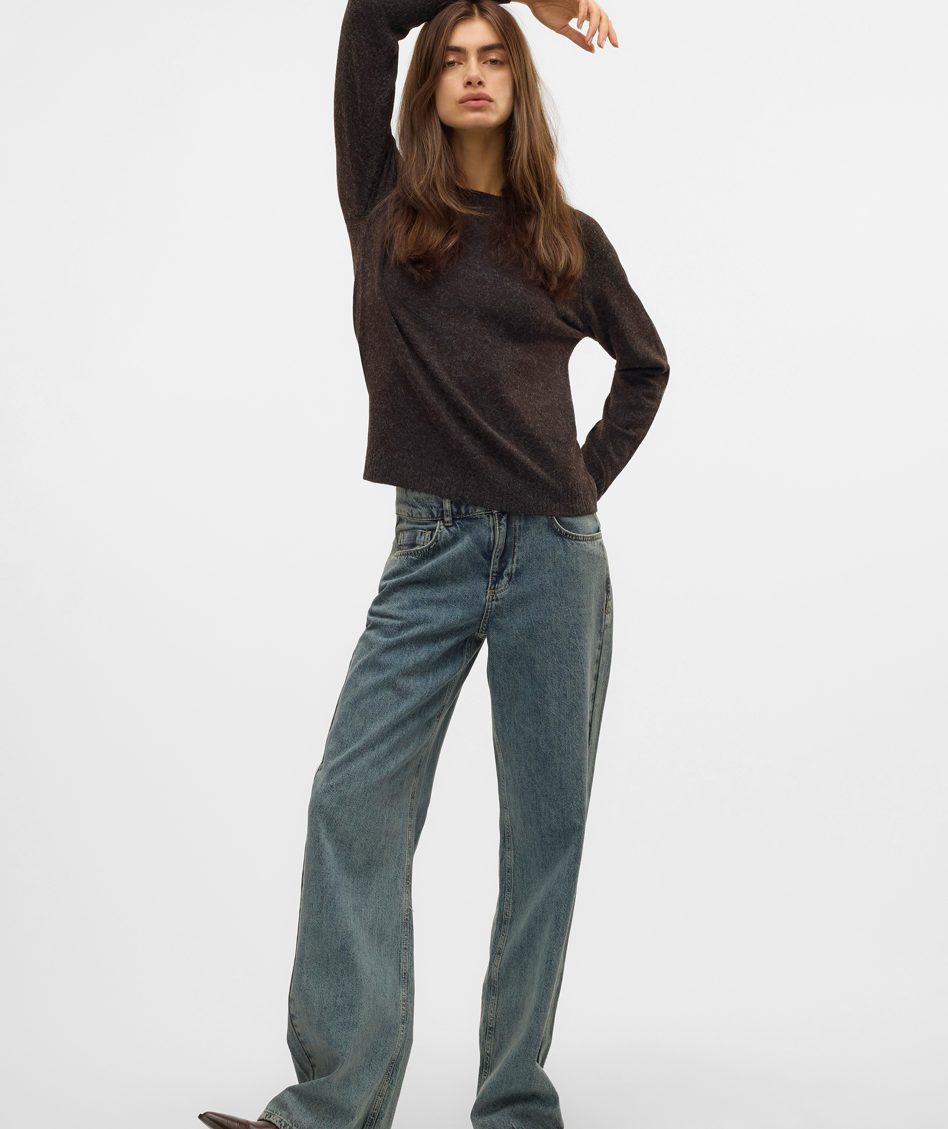 Vero Moda VMDOFFY stickad tr&ouml;ja dam, Chocolate Torte, large image number 3