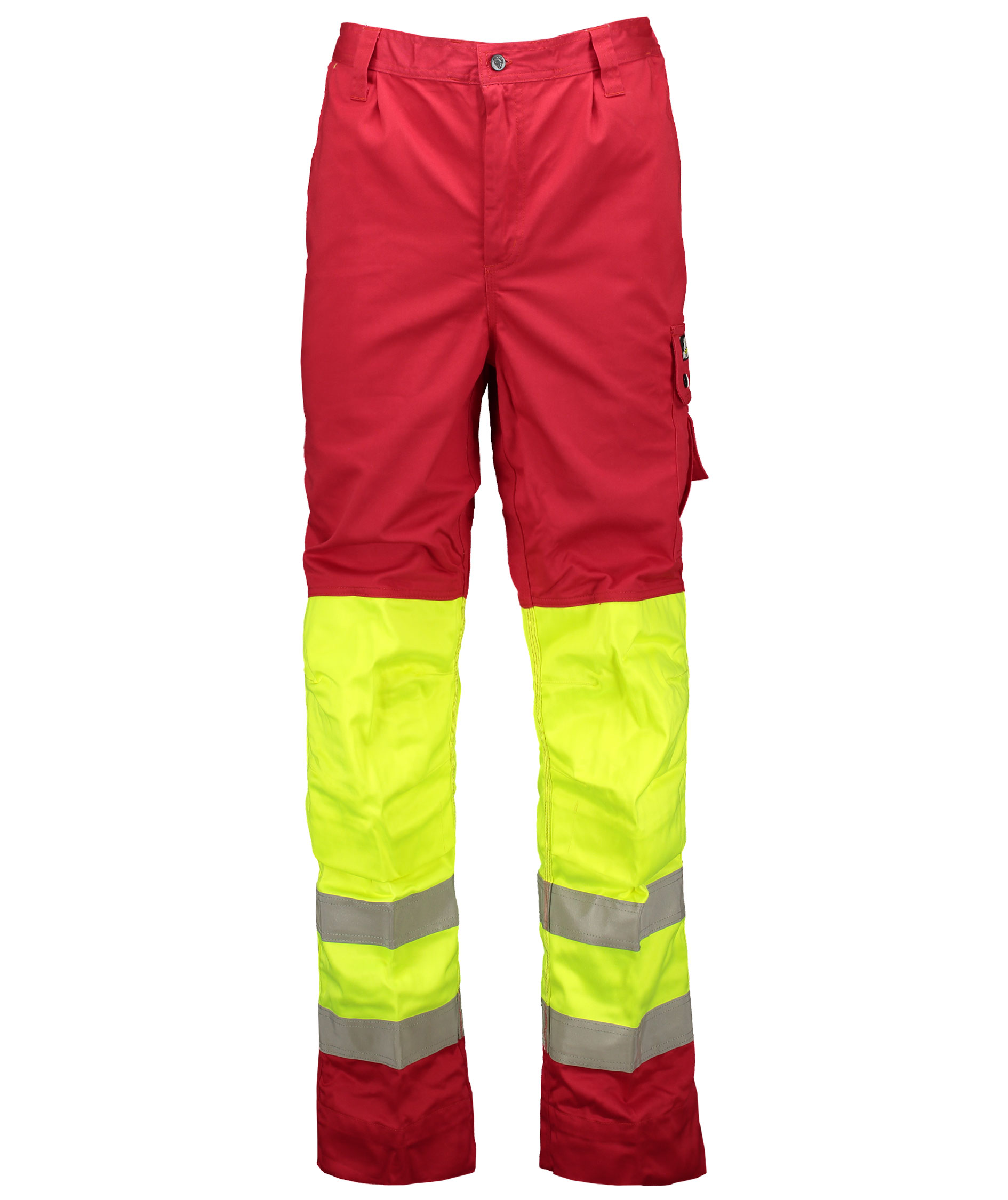 Bulldog Pyrox arbetsbyxa, Varselgul/r&ouml;d